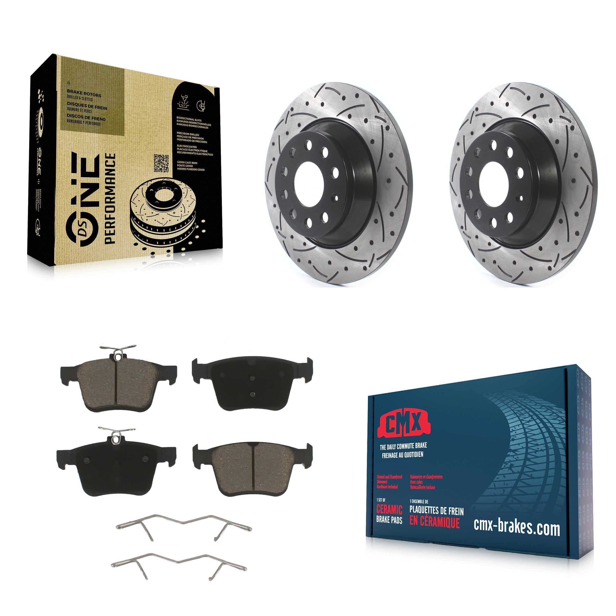 Transit Auto KDC-100907 Disc Brake Kit for 2016-2025 Audi Q3, Volkswagen Jetta, Audi TT Quattro & more - Rear product image