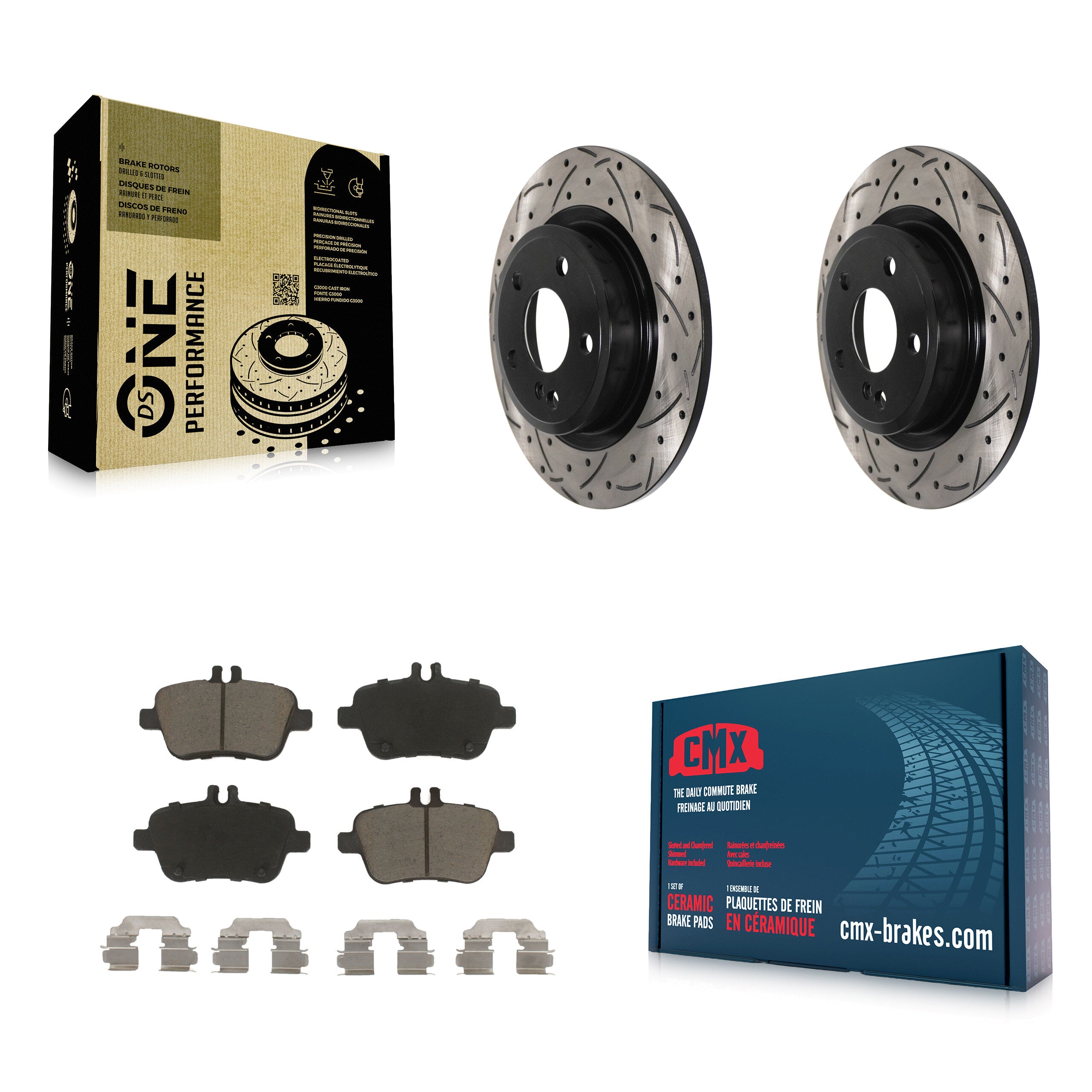 Transit Auto KDC-100920 Disc Brake Kit for 2013-2020 Mercedes-Benz CLA250, INFINITI QX30, Mercedes-Benz B250e & more - Rear product image