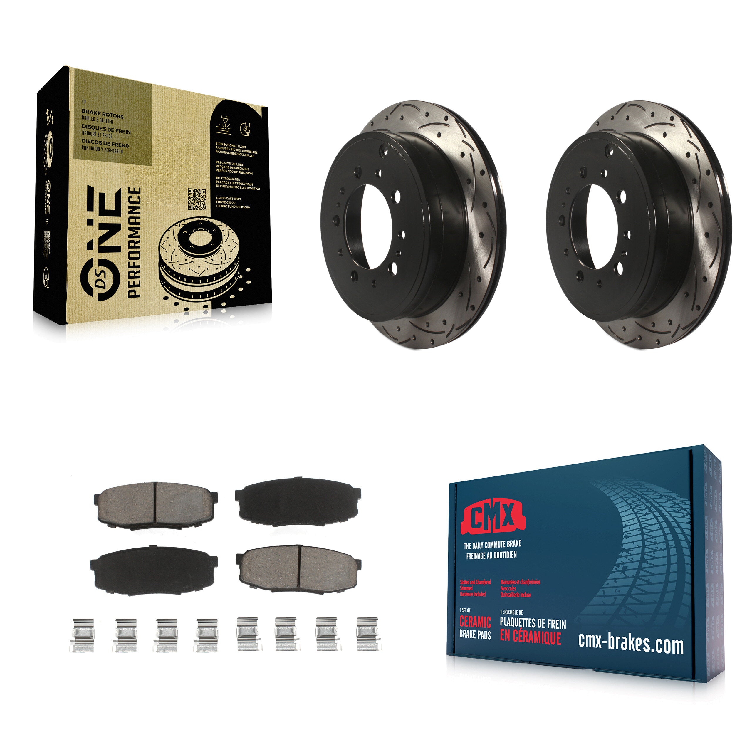 Transit Auto KDC-100922 Disc Brake Kit for 2007-2022 Lexus LX570, Toyota Land Cruiser, Toyota Sequoia & more - Rear product image