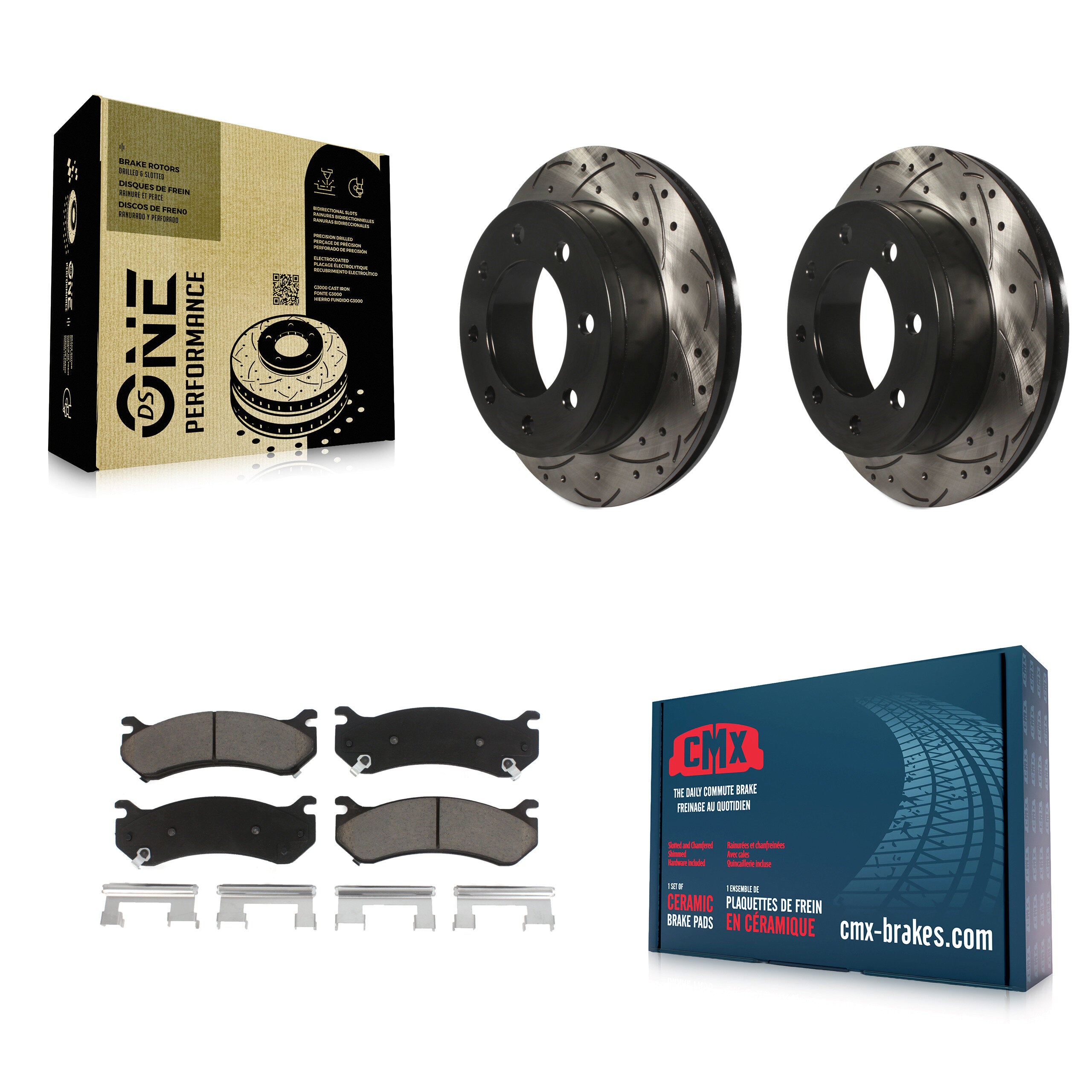 Transit Auto KDC-100927 Disc Brake Kit for 1999-2009 Chevrolet Silverado 1500 HD Classic, Chevrolet Suburban 2500, GMC Sierra 1500 HD Classic & more - Rear product image