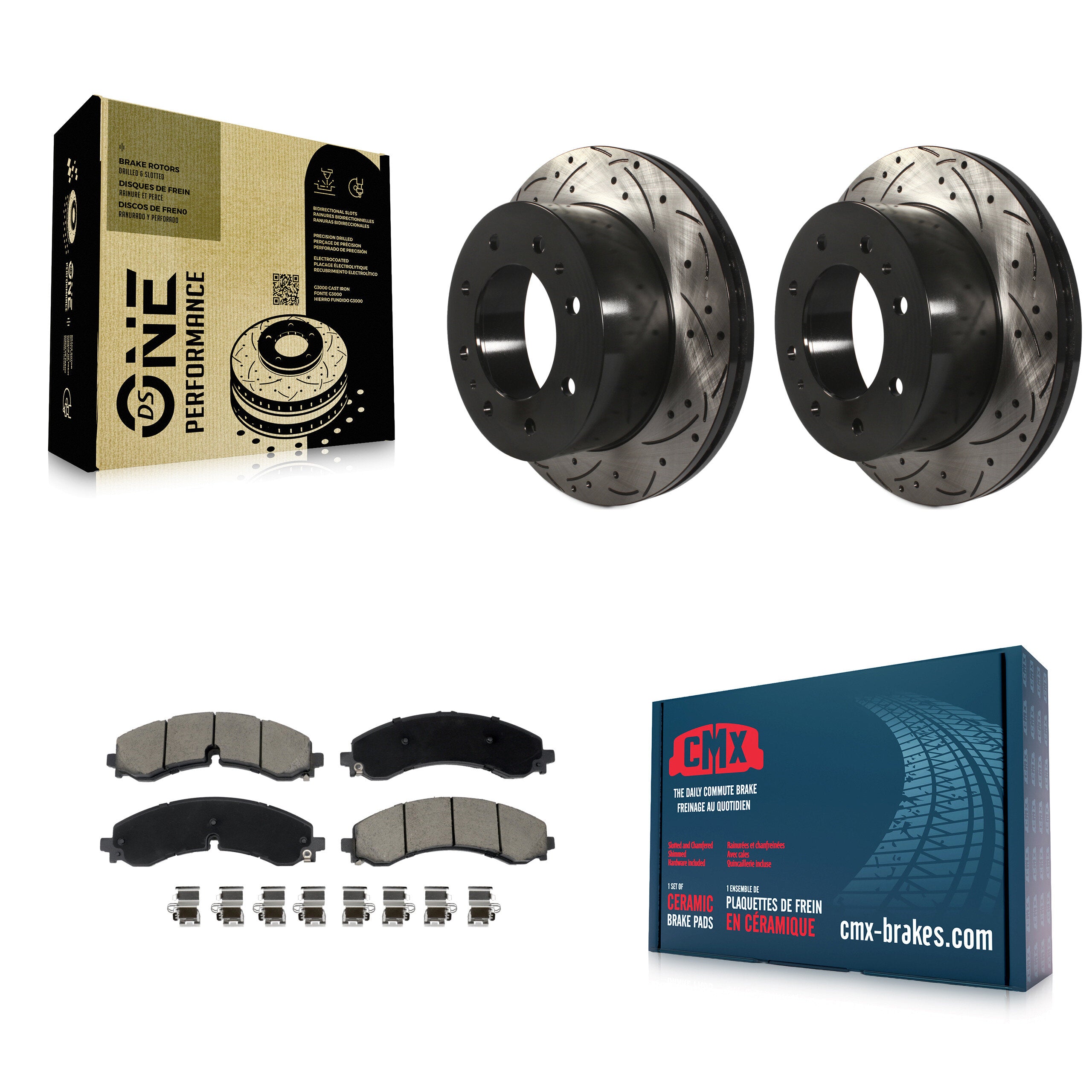 Transit Auto KDC-101119 Disc Brake Kit for 2020-2024 Chevrolet Silverado 2500 HD, Chevrolet Silverado 3500 HD, GMC Sierra 2500 HD & more - Rear product image