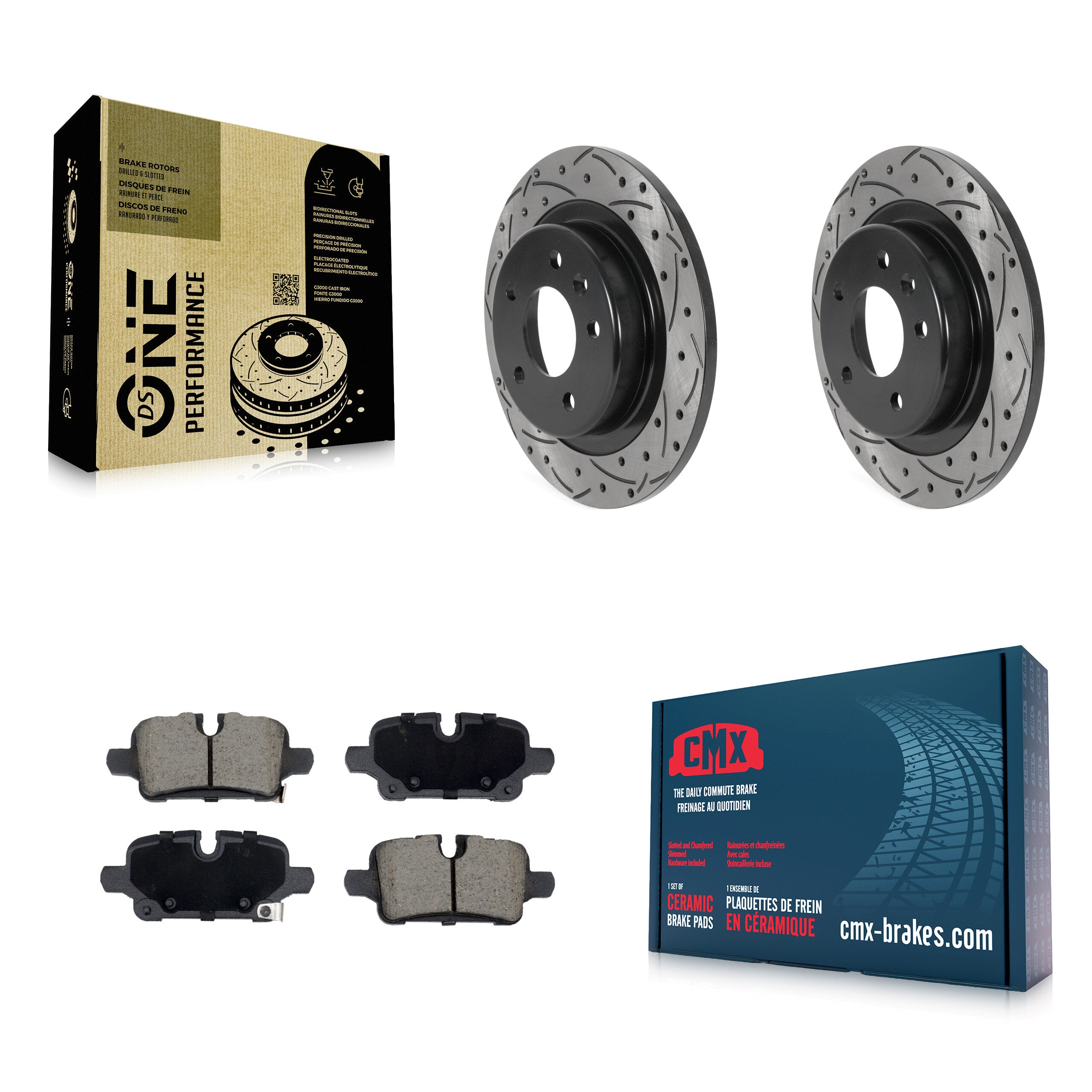 Transit Auto KDC-101124 Disc Brake Kit for 2020-2024 Chevrolet Malibu, Chevrolet Equinox, GMC Terrain - Rear product image