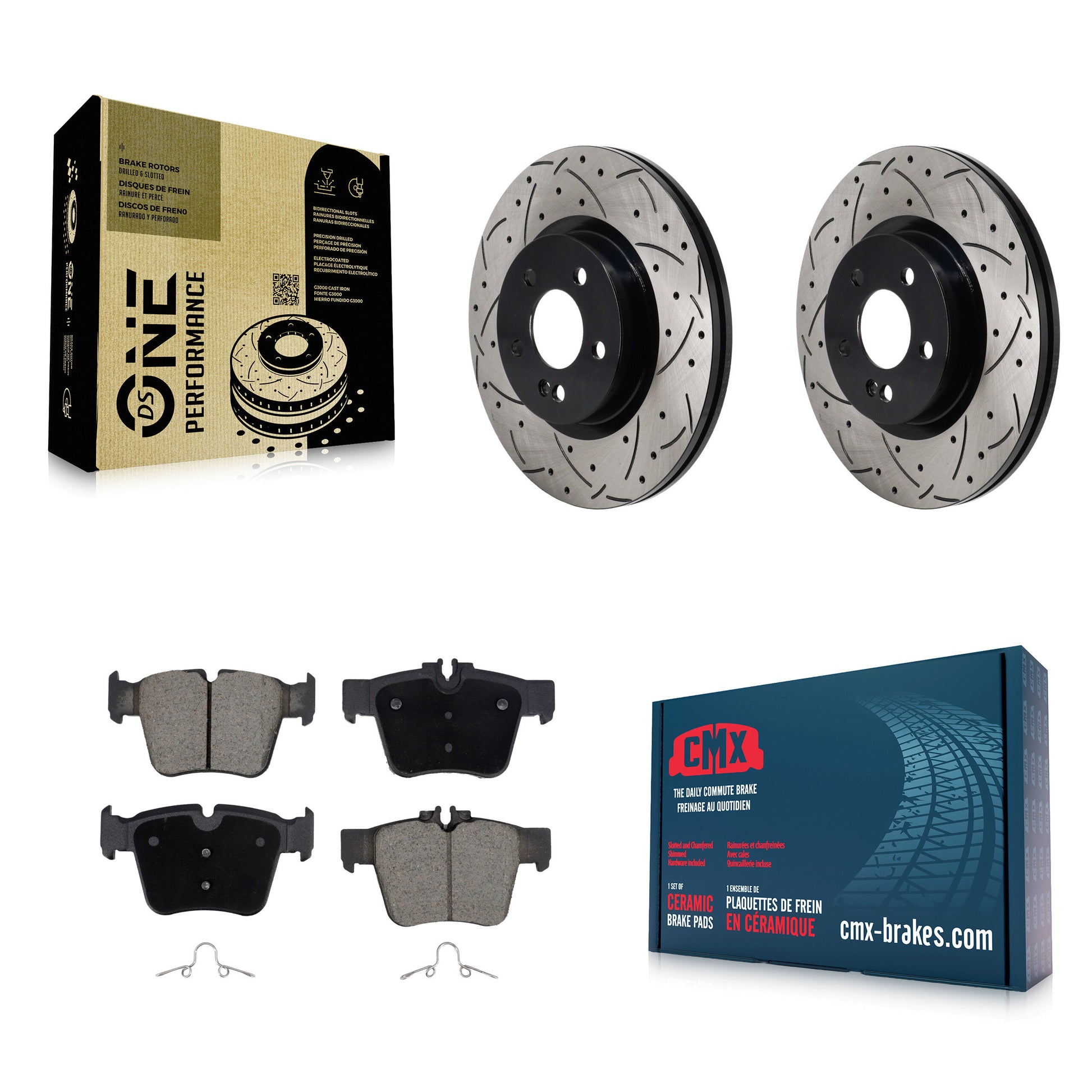 Transit Auto KDC-101243 Disc Brake Kit for 2016-2023 Mercedes-Benz C43 AMG, Mercedes-Benz GLC350e, Mercedes-Benz GLC43 AMG & more - Rear product image