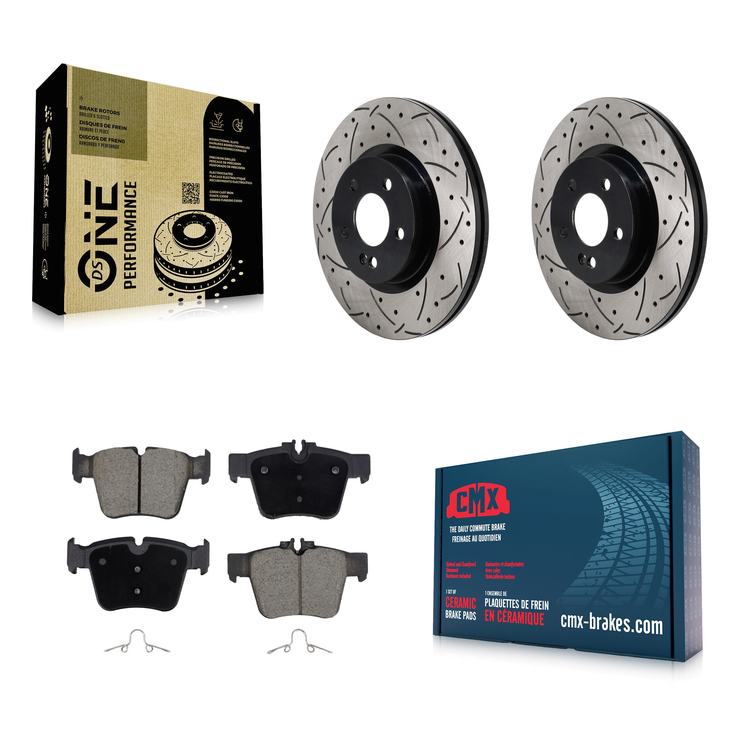 Transit Auto KDC-101243 Disc Brake Kit for 2016-2023 Mercedes-Benz C43 AMG, Mercedes-Benz GLC350e, Mercedes-Benz GLC43 AMG & more - Rear product image