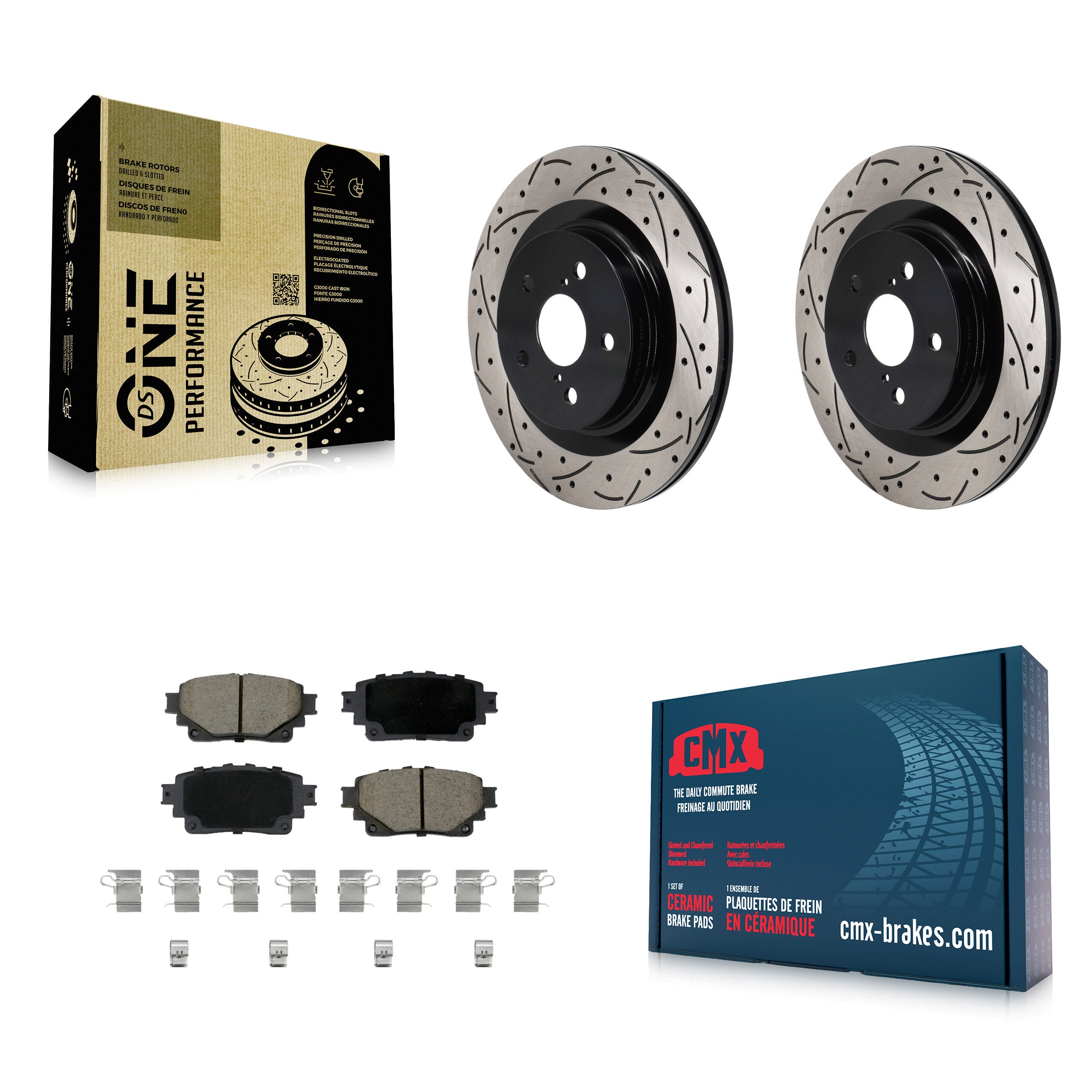 Transit Auto KDC-101254 Disc Brake Kit for 2021-2023 Lexus RZ450e, Subaru Solterra, Toyota bZ4X & more - Rear product image