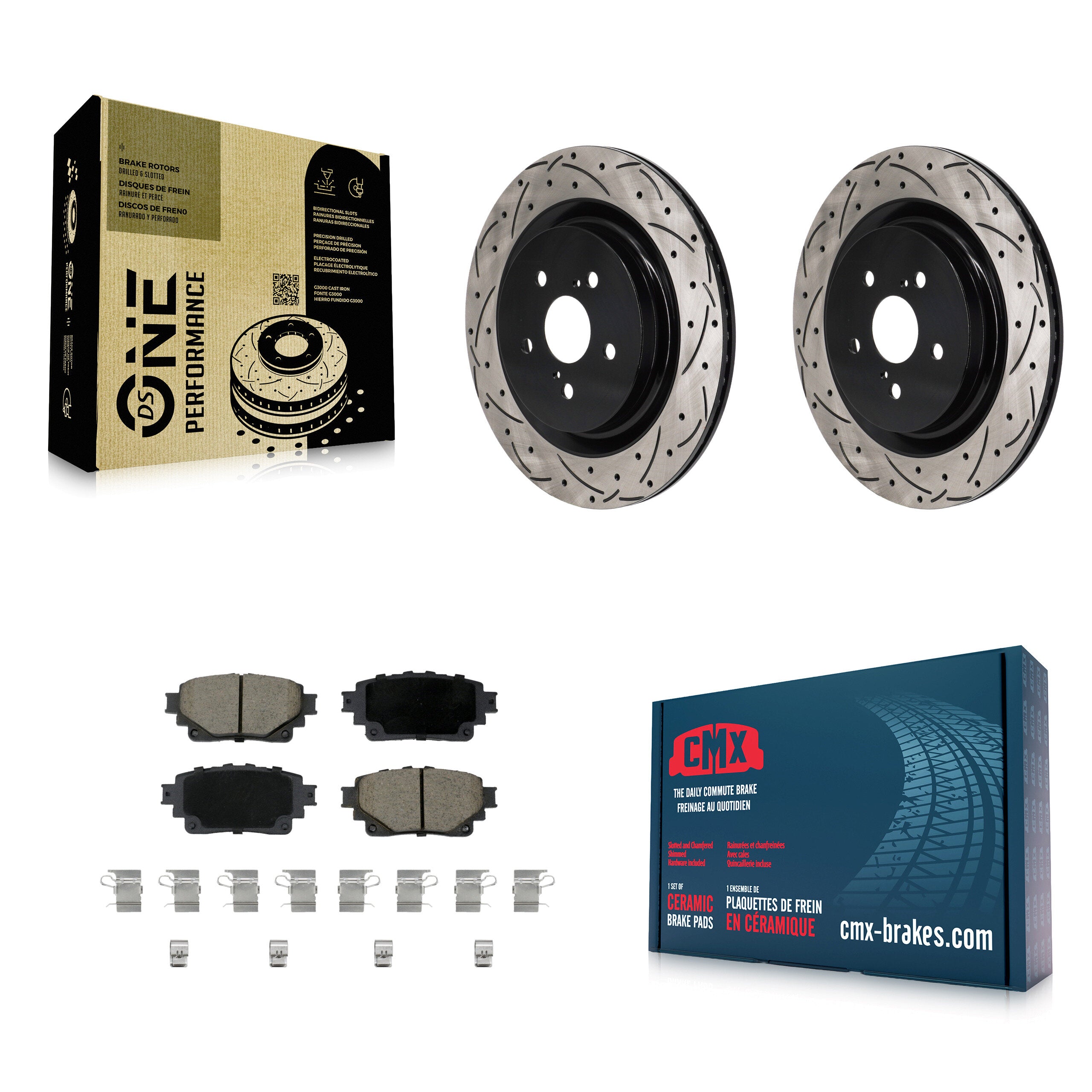Transit Auto KDC-101255 Disc Brake Kit for 2020-2024 Lexus RX350, Lexus RX450h+, Lexus RX350h & more - Rear product image