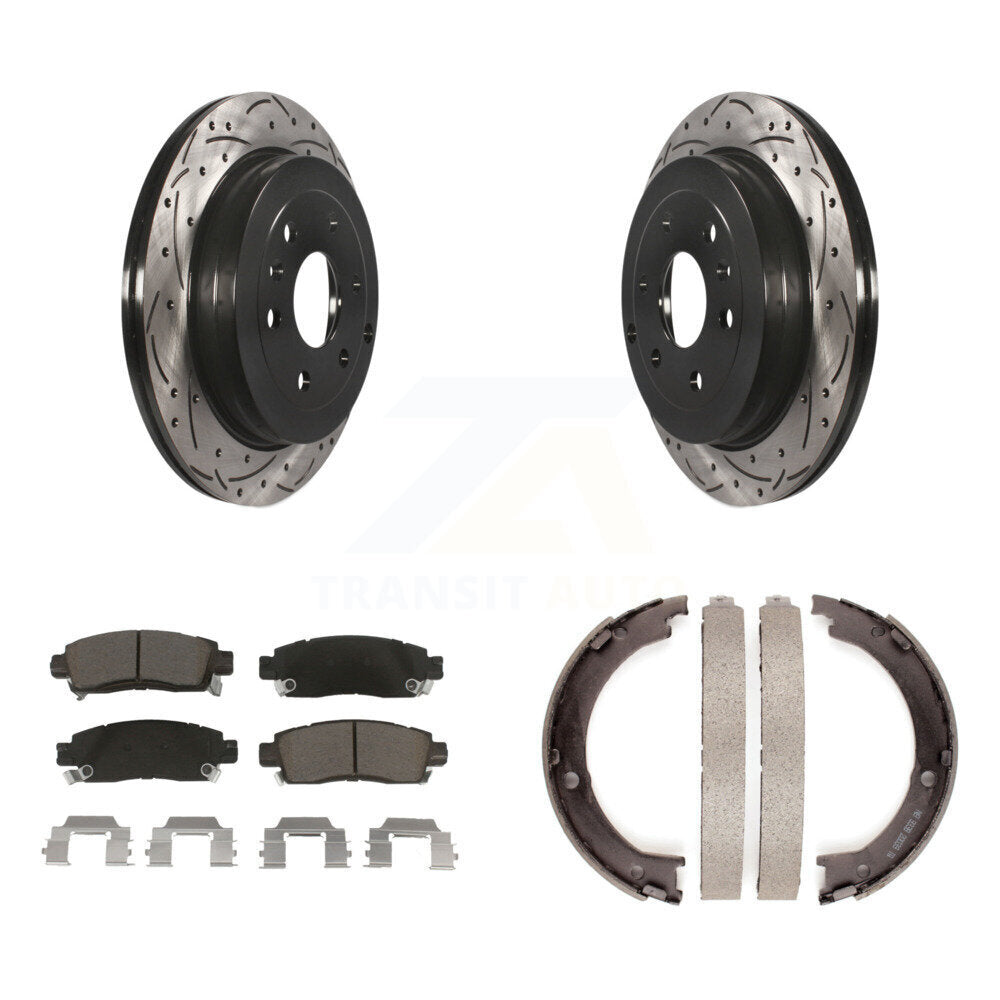 Transit Auto KDC-101358 Disc Brake Kit for 2007-2017 GMC Acadia Limited, Chevrolet Traverse, Buick Enclave & more - Rear product image