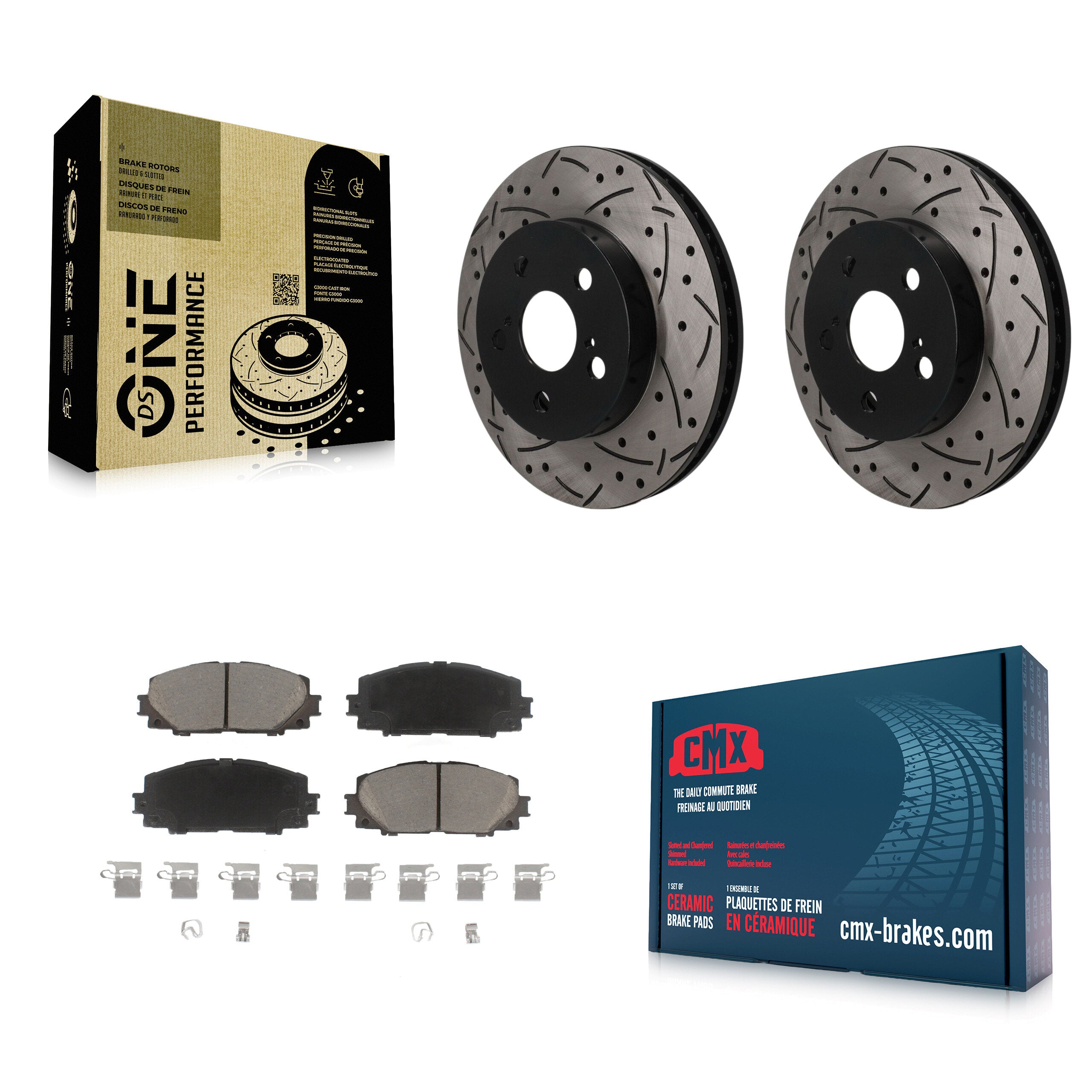 Transit Auto KDC-101827 Disc Brake Kit for 2016-2023 Toyota Corolla, Toyota Prius AWD-e, Toyota Prius Prime & more - Front product image