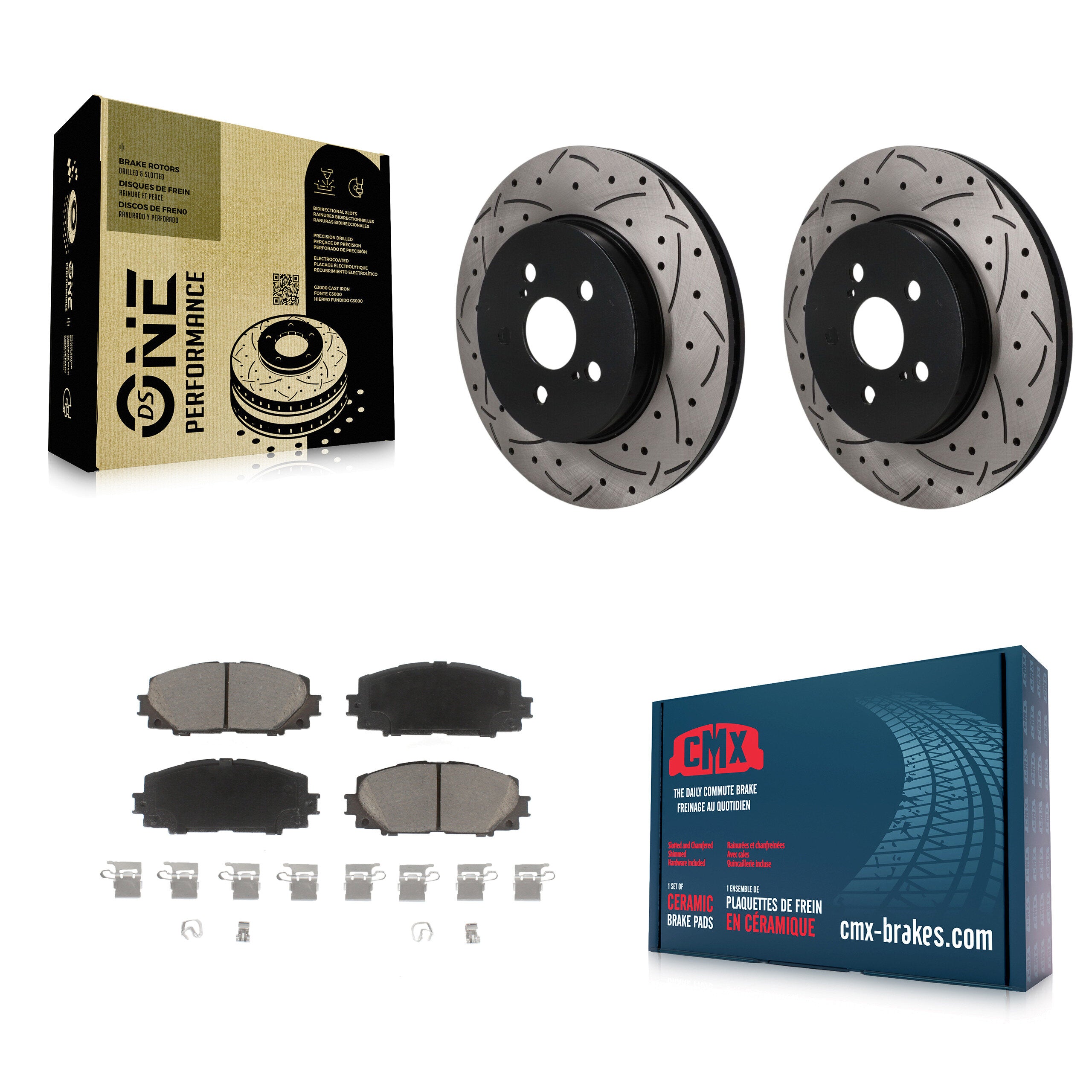 Transit Auto KDC-101828 Disc Brake Kit for 2019-2023 Toyota Corolla, Toyota Prius Prime - Front product image