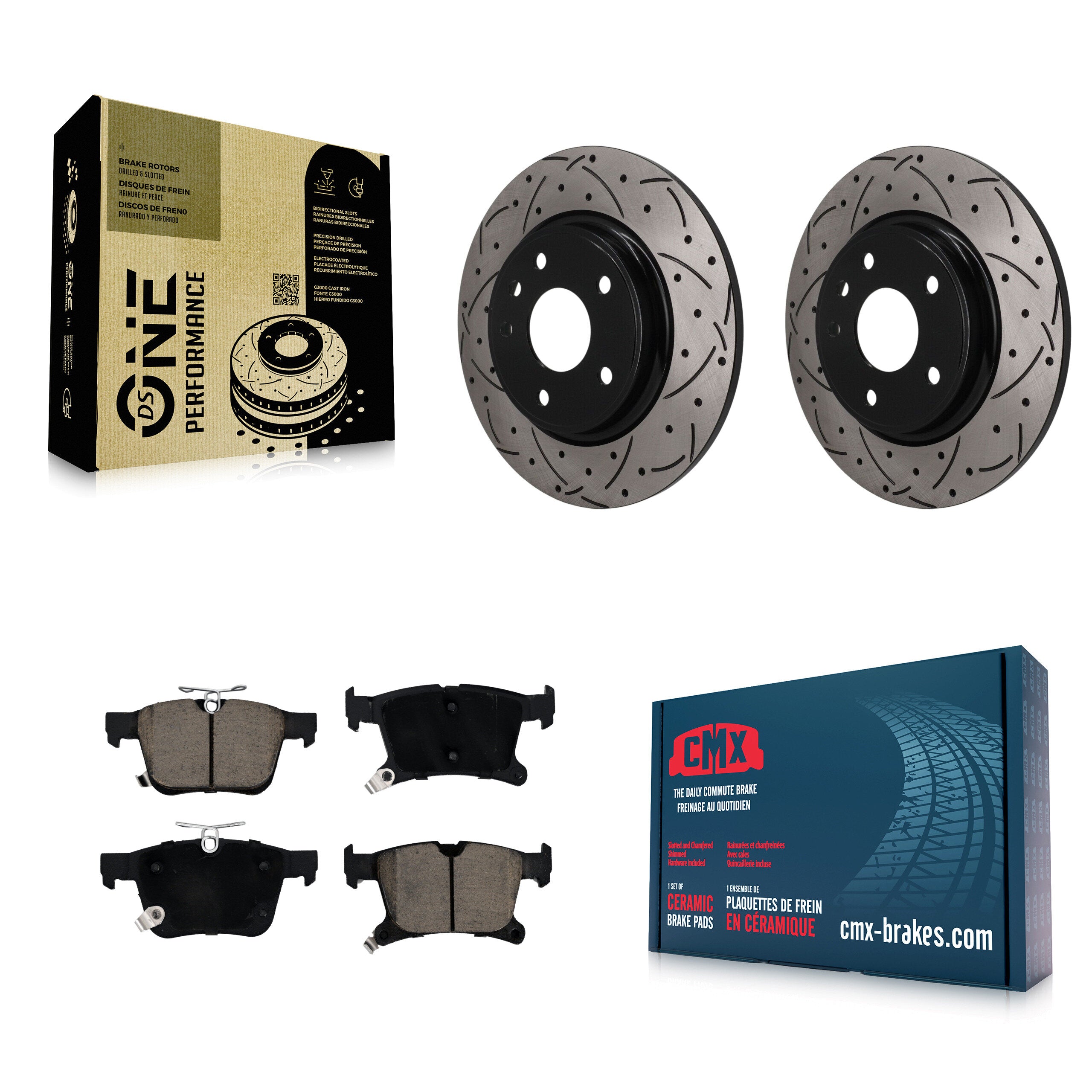 Transit Auto KDC-101881 Disc Brake Kit for 2017-2024 Chrysler Pacifica, Chrysler Grand Caravan, Chrysler Voyager - Rear product image