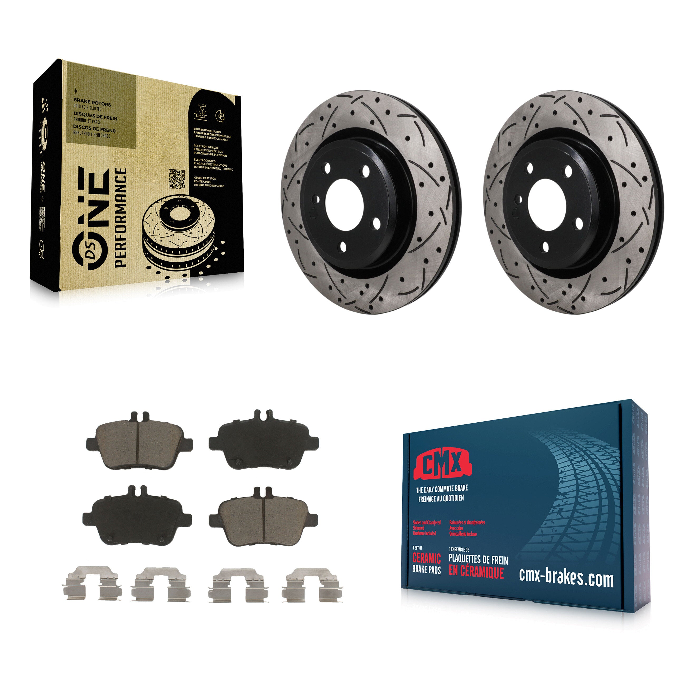 Transit Auto KDC-101892 Disc Brake Kit for 2014-2020 INFINITI QX30, Mercedes-Benz CLA250, Mercedes-Benz GLA250 - Rear product image