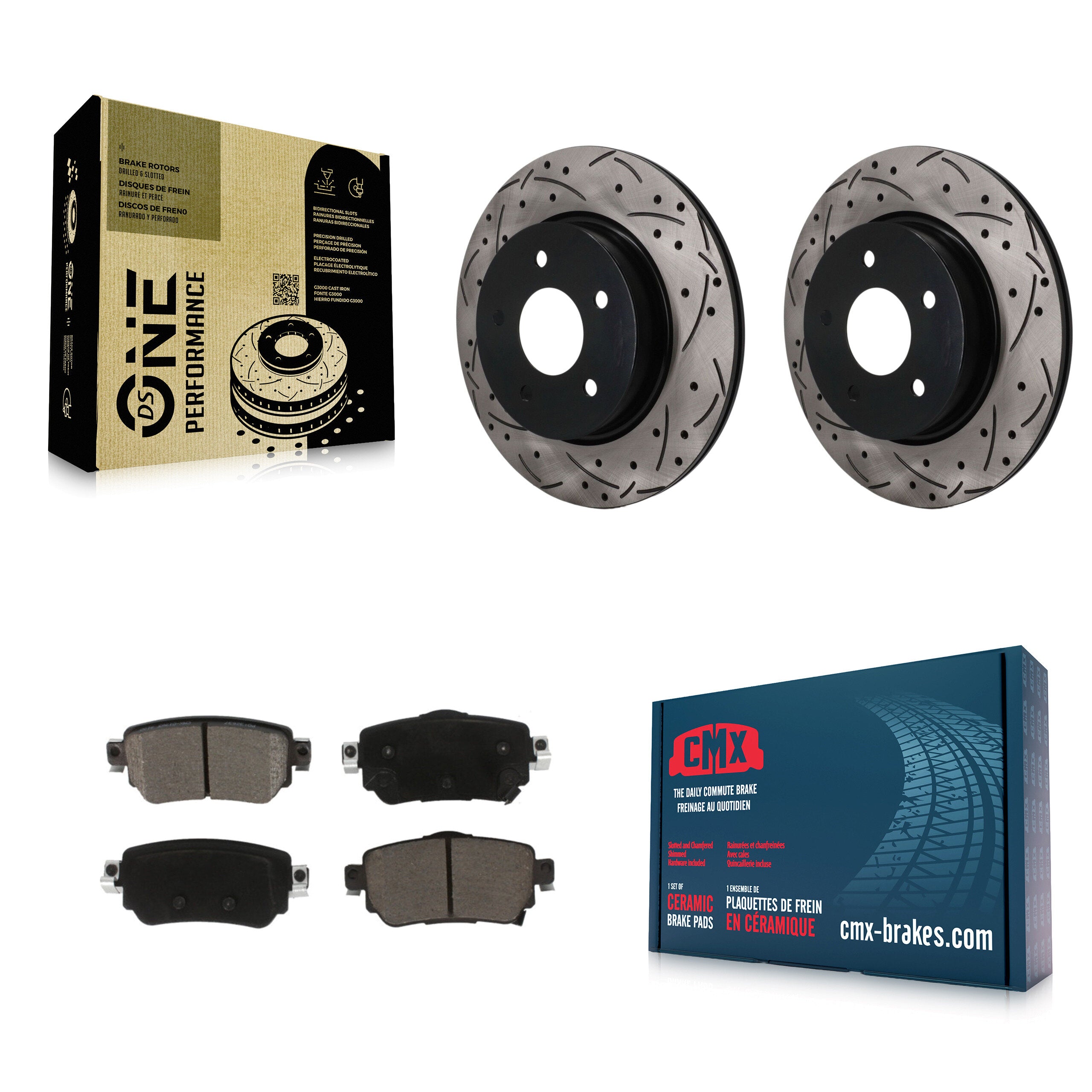 Transit Auto KDC-101894 Disc Brake Kit for 2018-2023 Nissan LEAF, Nissan Rogue Sport, Nissan Qashqai & more - Rear product image