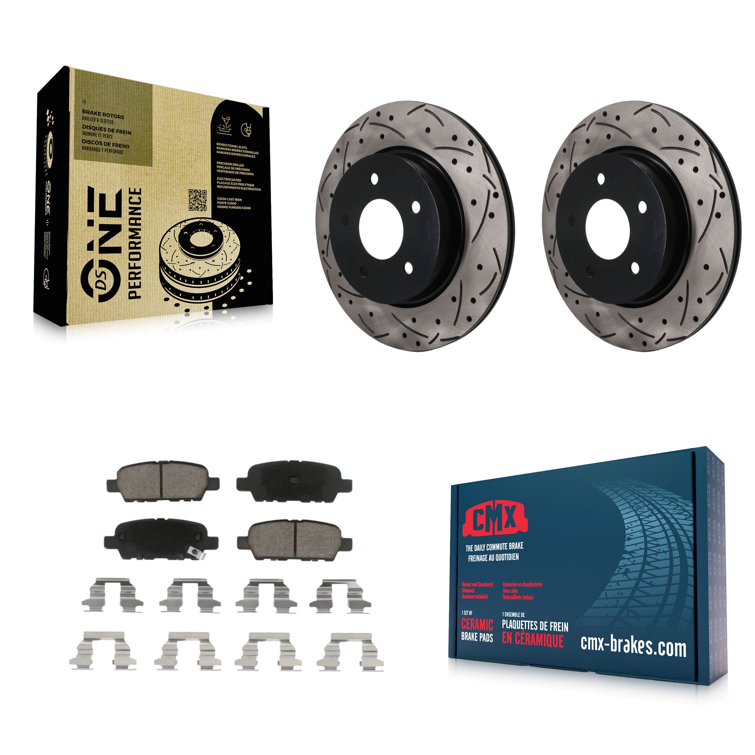 Transit Auto KDC-101895 Disc Brake Kit for 2017-2019 Nissan Rogue Sport, Nissan LEAF, Nissan Qashqai - Rear product image