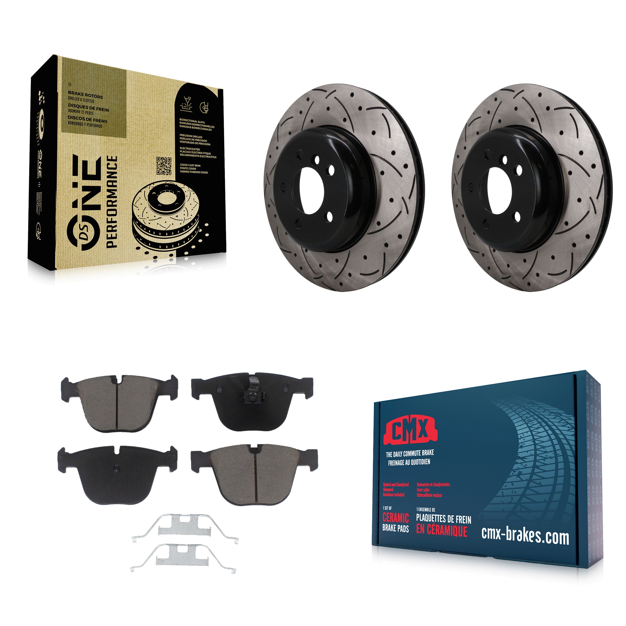 Transit Auto KDC-101900 Disc Brake Kit for 2010-2017 BMW ActiveHybrid 7, BMW 740Li xDrive, BMW 535i GT xDrive & more - Rear product image