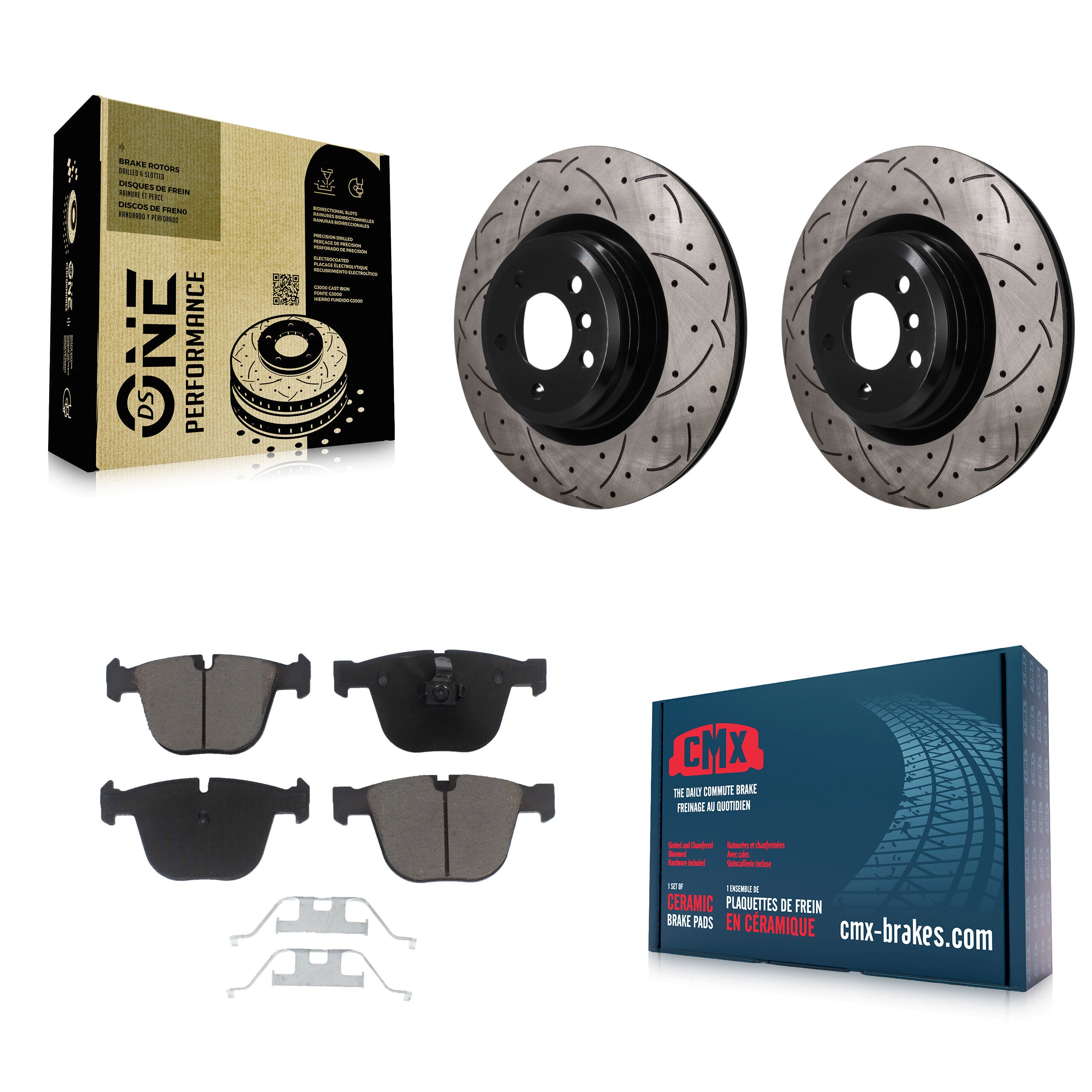 Transit Auto KDC-101901 Disc Brake Kit for 2009-2016 BMW ActiveHybrid 7, BMW Alpina B7, BMW Alpina B7 xDrive & more - Rear product image
