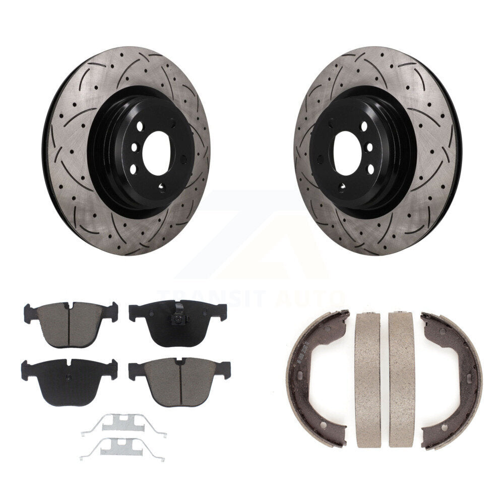 Transit Auto KDC-101934 Disc Brake Kit for 2009-2016 BMW ActiveHybrid 7, BMW Alpina B7, BMW Alpina B7 xDrive & more - Rear product image