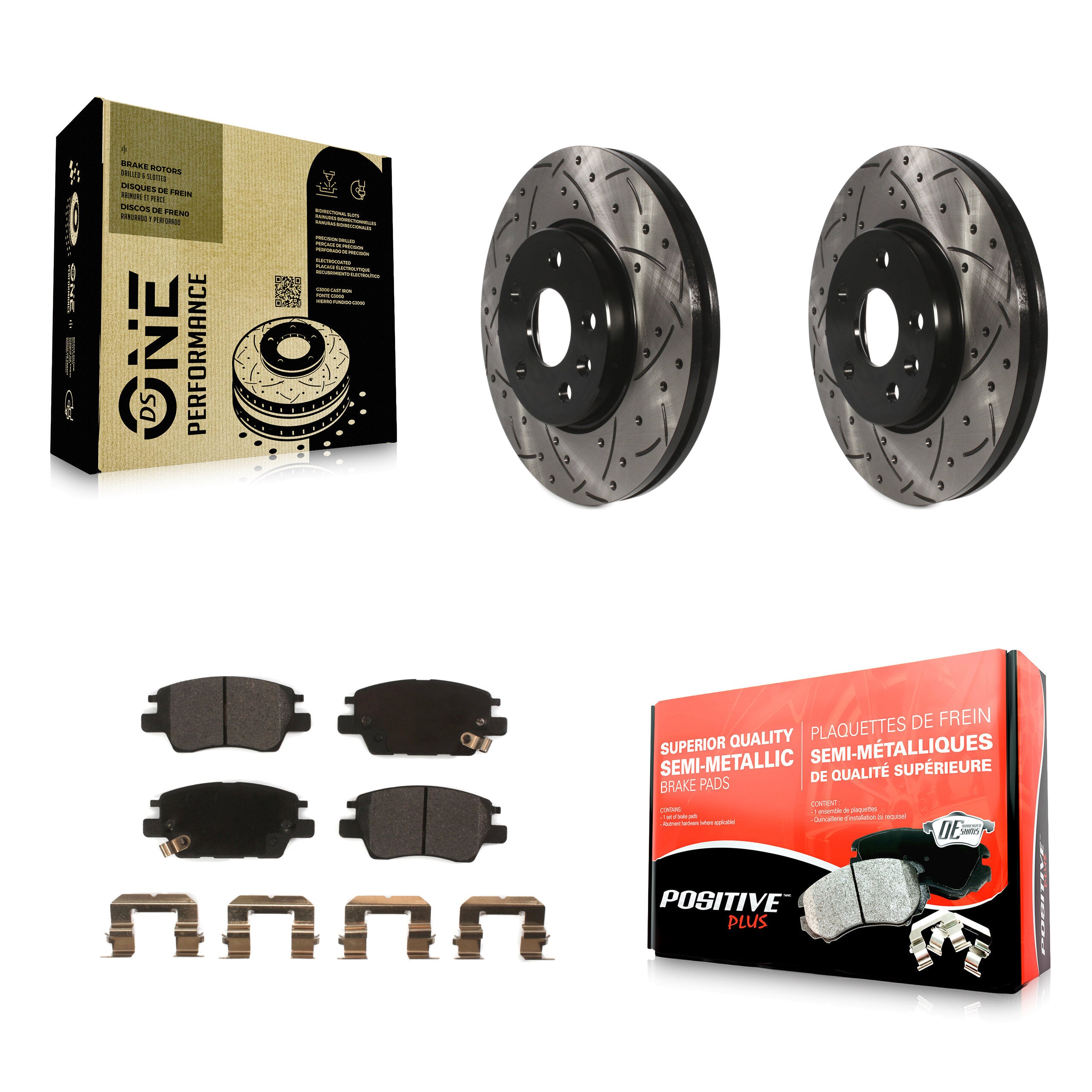 Transit Auto KDF-100012 Disc Brake Kit for 2016-2023 Chevrolet Bolt EUV, Chevrolet Bolt EV, Chevrolet Cruze & more - Front product image