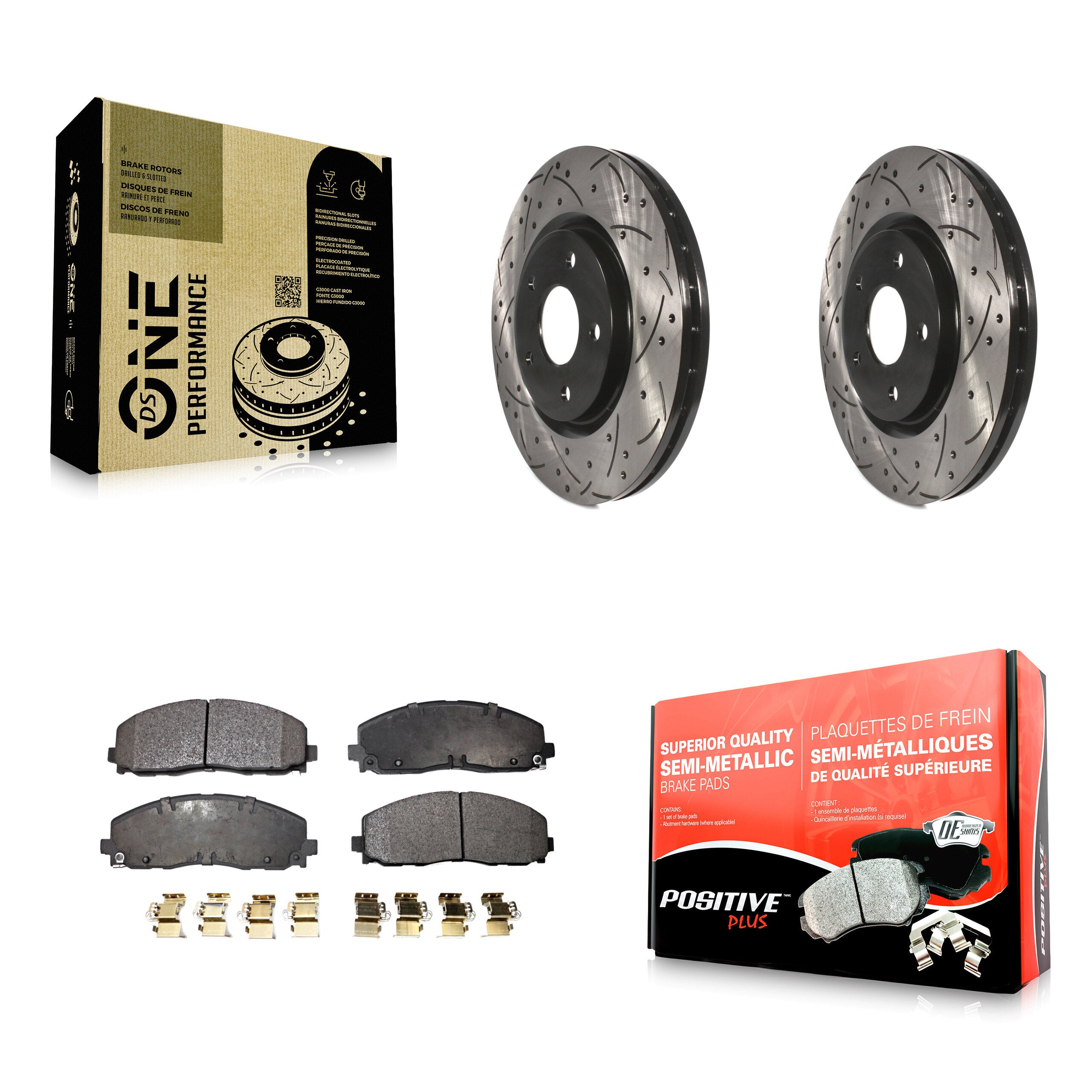 Transit Auto KDF-100054 Disc Brake Kit for 2009-2024 Chrysler Pacifica, Chrysler Grand Caravan, Chrysler Voyager & more - Front product image