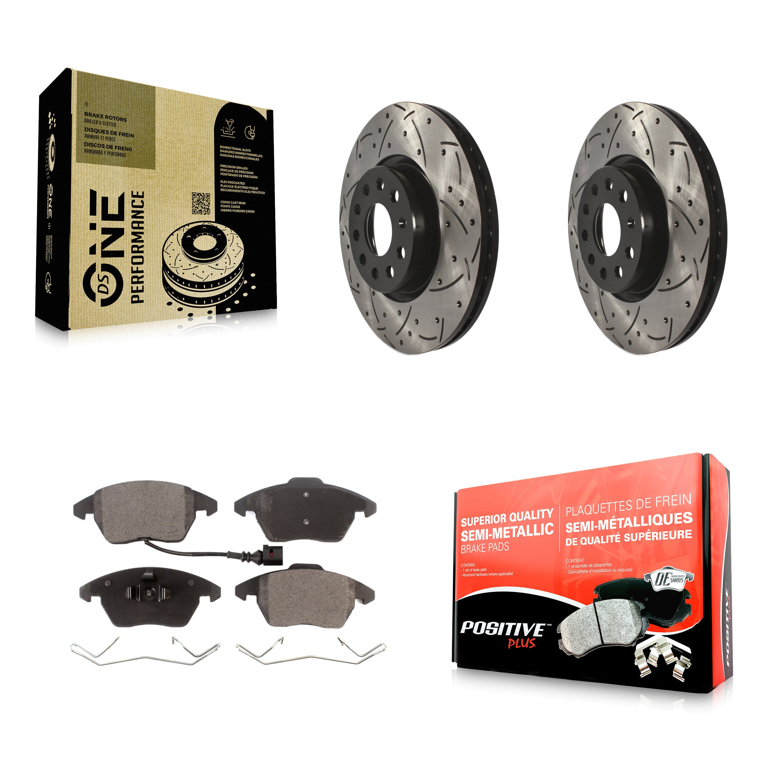 Transit Auto KDF-100078 Disc Brake Kit for 2005-2019 Volkswagen Beetle, Volkswagen CC, Volkswagen Jetta & more - Front product image