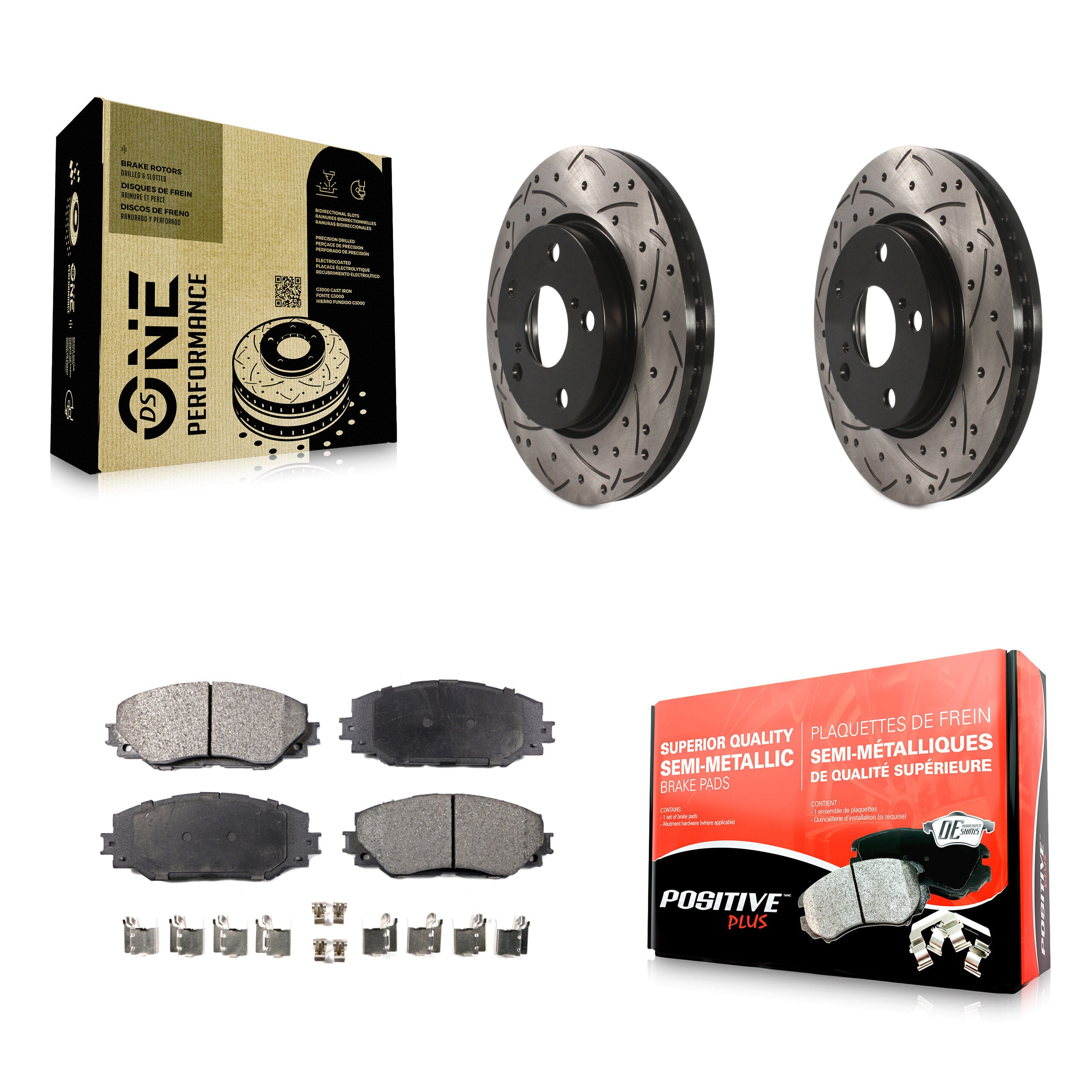 Transit Auto KDF-100099 Disc Brake Kit for 2006-2018 Toyota RAV4, Toyota Prius V, Lexus HS250h & more - Front product image
