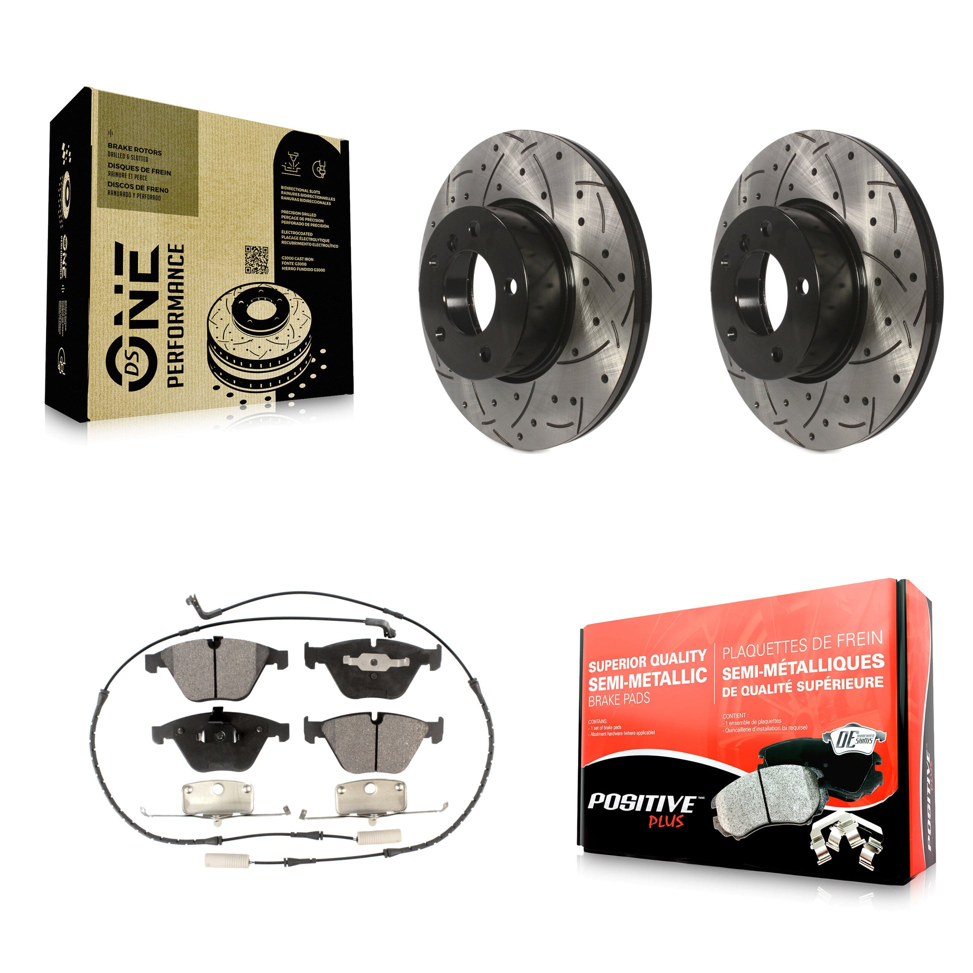 Transit Auto KDF-100124 Disc Brake Kit for 2008-2015 BMW X1, BMW 328i, BMW 328i xDrive & more - Front product image