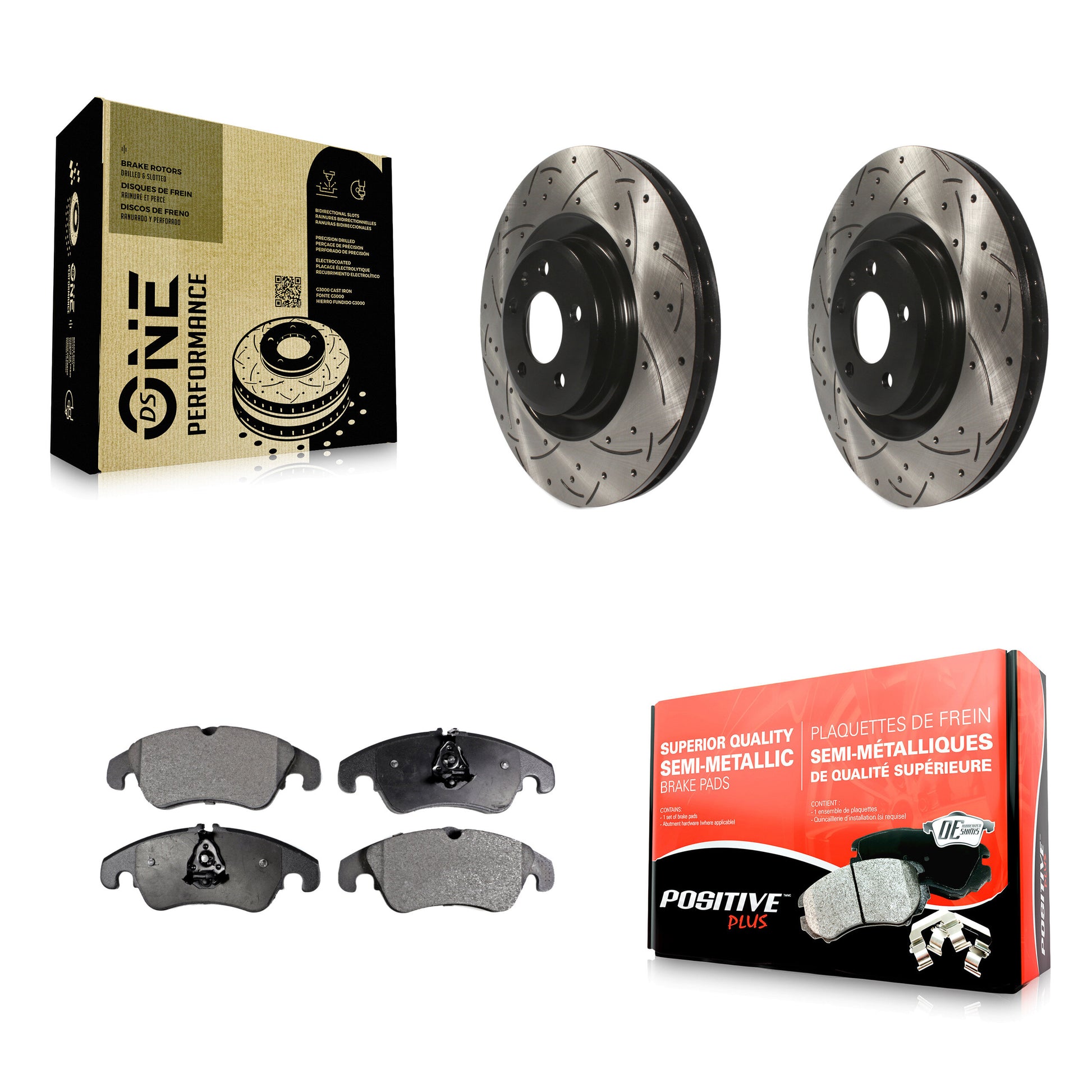 Transit Auto KDF-100128 Disc Brake Kit for 2008-2017 Audi A6, Audi A6 Quattro, Audi A4 Quattro & more - Front product image