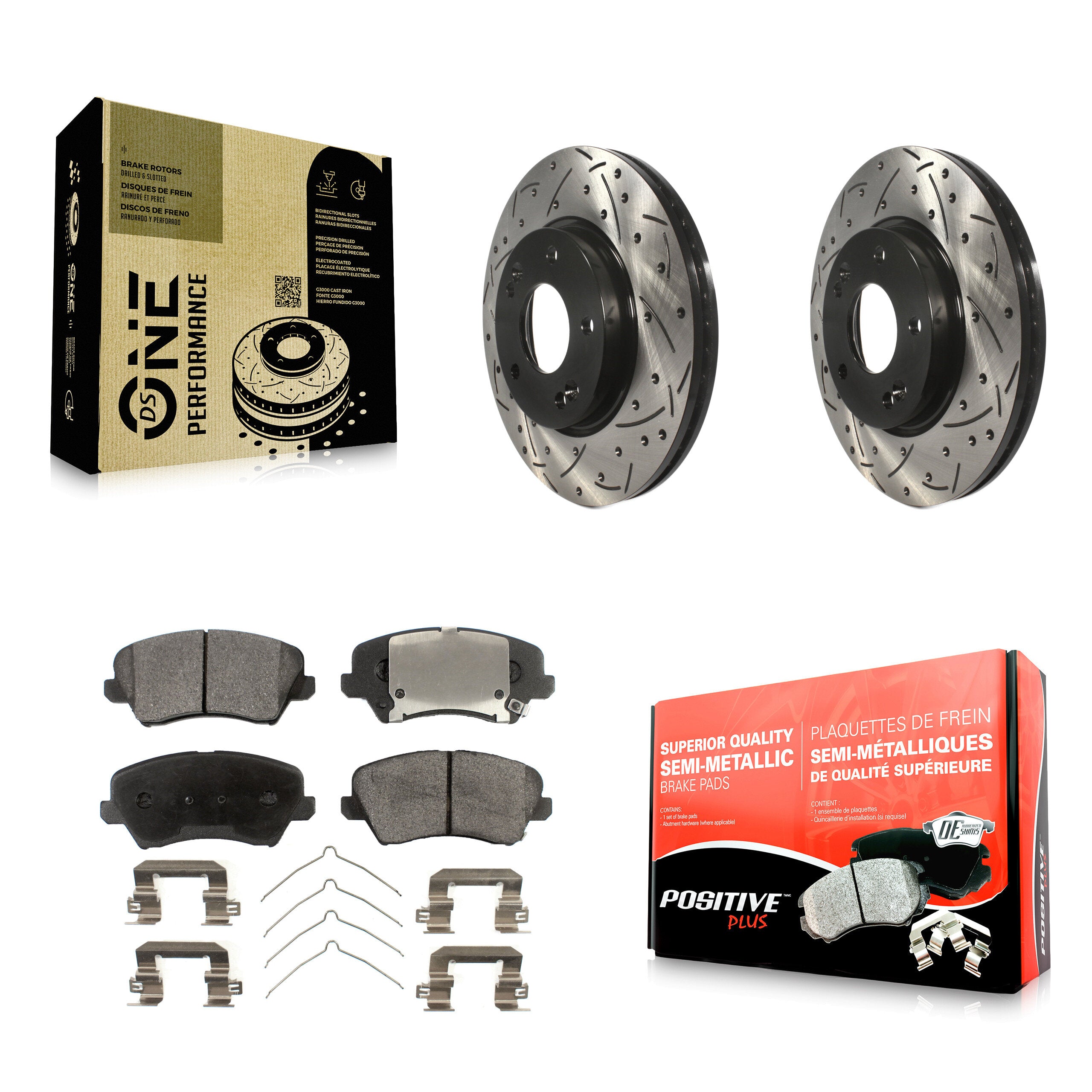 Transit Auto KDF-100142 Disc Brake Kit for 2016-2021 Hyundai Veloster, Hyundai Elantra GT, Kia Forte & more - Front product image
