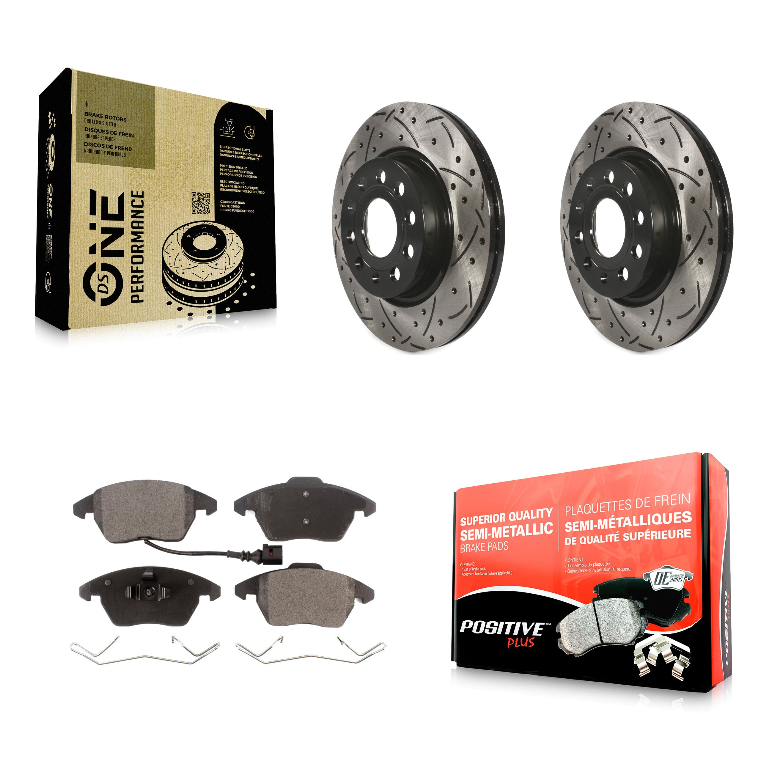 Transit Auto KDF-100145 Disc Brake Kit for 2011-2013 Volkswagen GTI, Audi A3 Quattro - Front product image