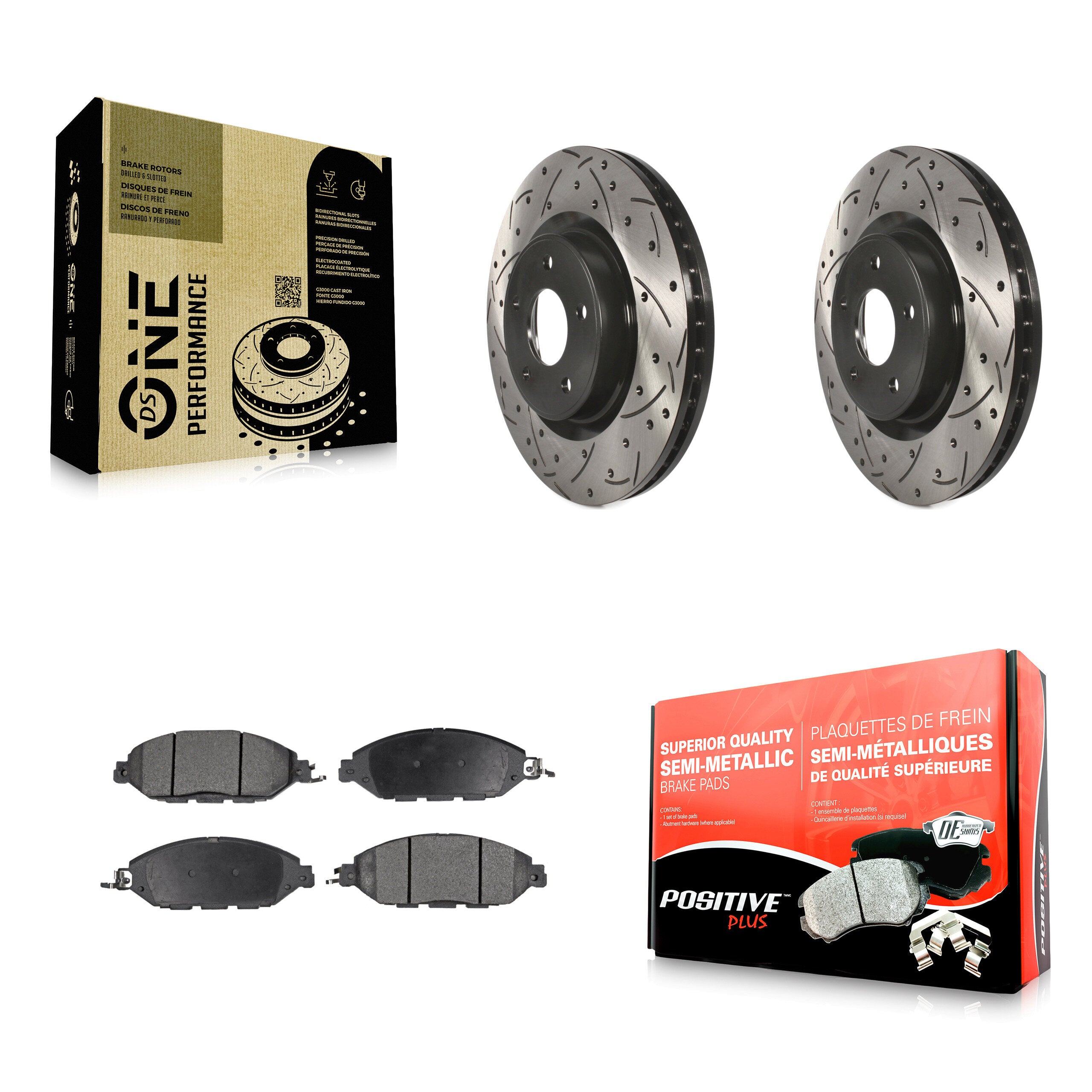 Transit Auto KDF-100166 Disc Brake Kit for 2013-2024 Nissan Murano, INFINITI QX60, INFINITI JX35 & more - Front product image