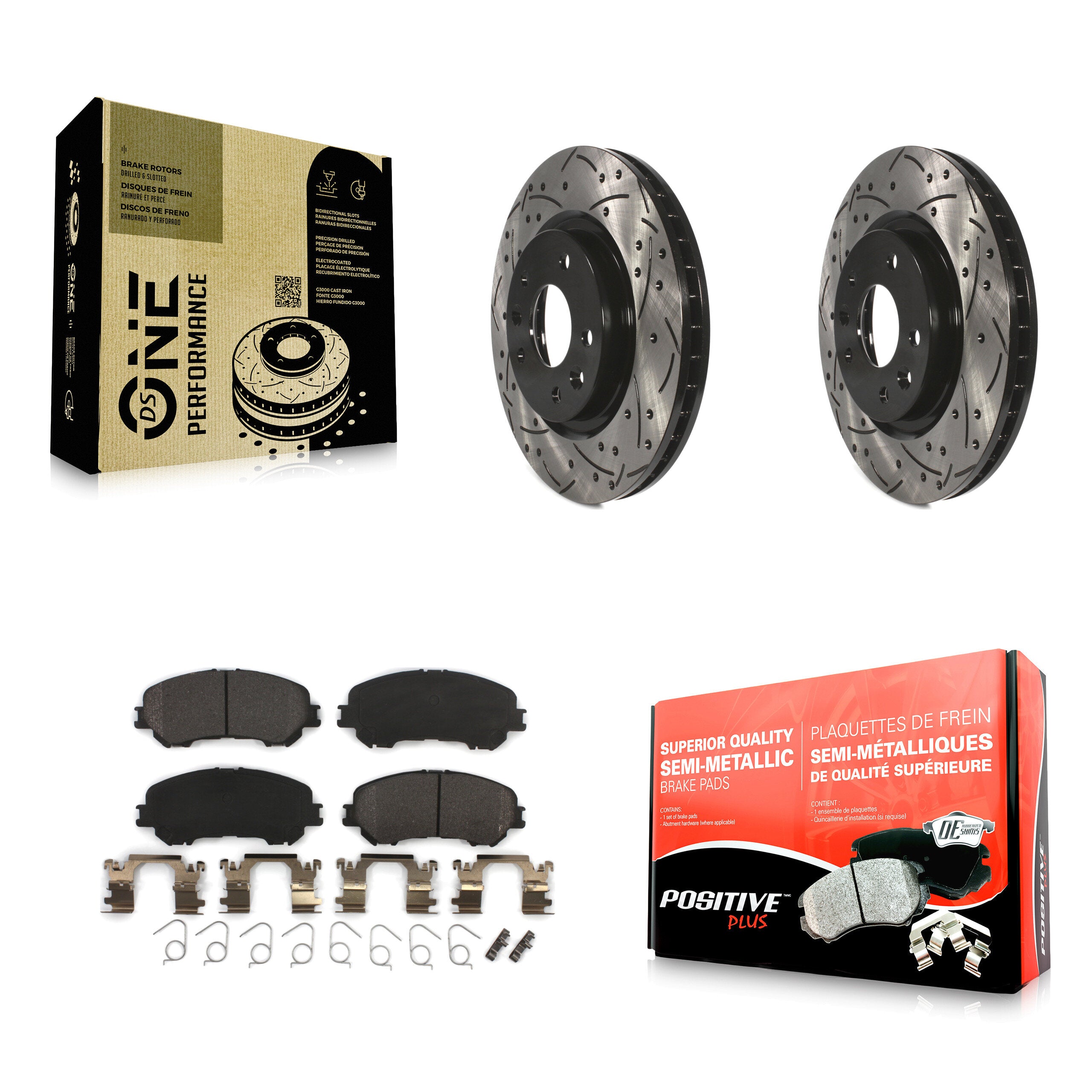 Transit Auto KDF-100177 Disc Brake Kit for 2014-2023 Nissan Rogue, Nissan Qashqai, Nissan Rogue Sport - Front product image
