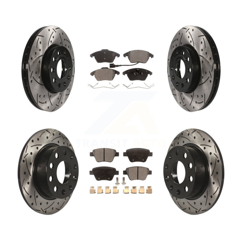 Transit Auto KDF-100300 Disc Brake Kit for 2017-2018 Volkswagen Jetta - Front and Rear