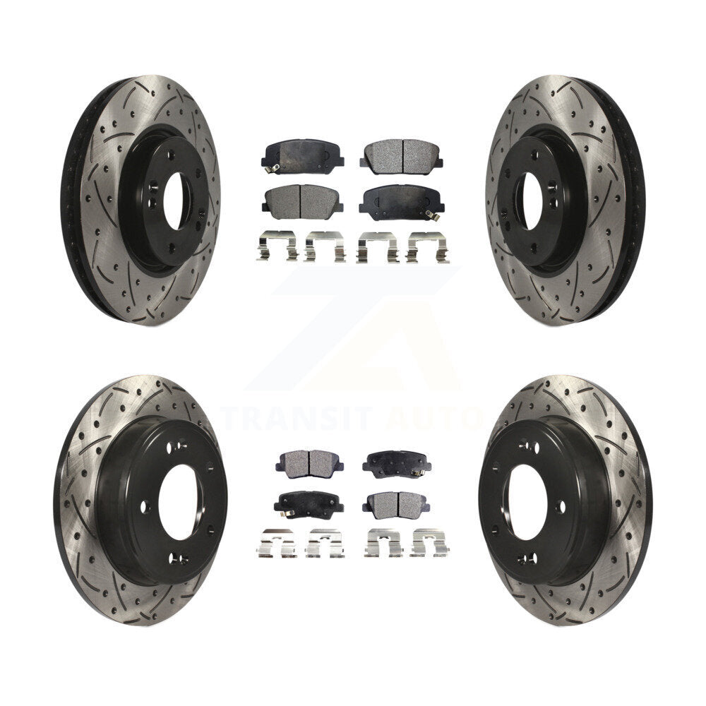 Transit Auto KDF-100302 Disc Brake Kit for 2013-2015 Hyundai Veloster - Front and Rear