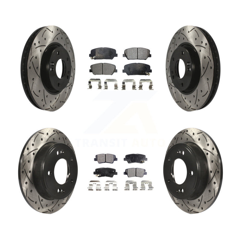 Transit Auto KDF-100302 Disc Brake Kit for 2013-2015 Hyundai Veloster - Front and Rear