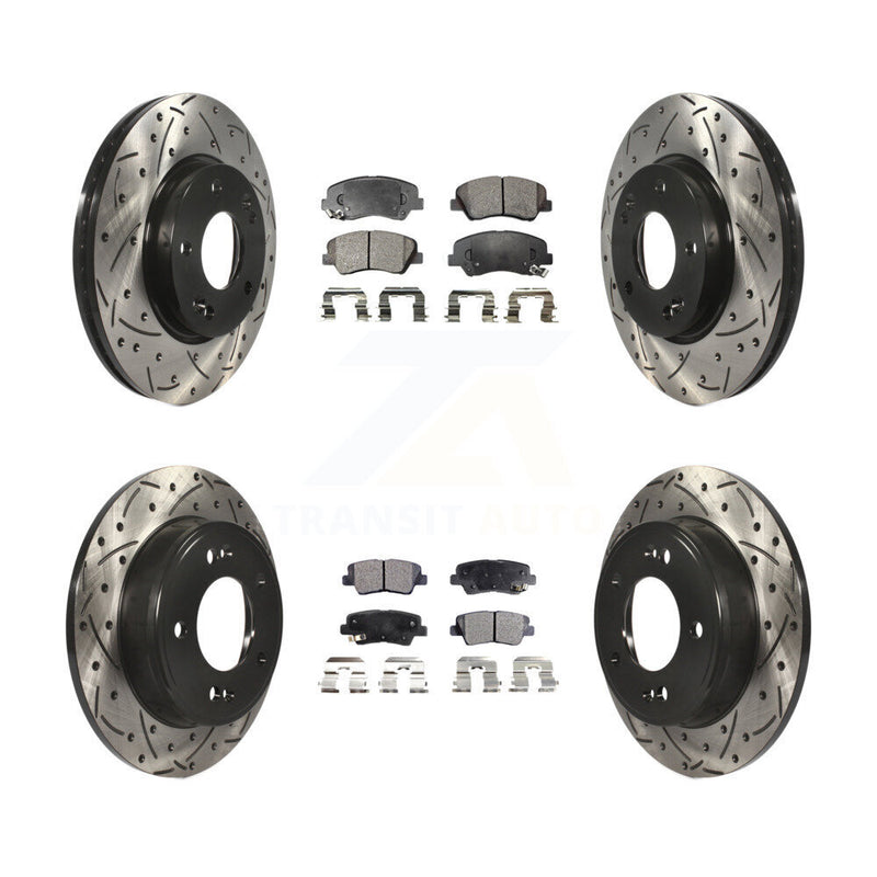 Transit Auto KDF-100362 Disc Brake Kit for 2011-2016 Hyundai Elantra GT, Kia Forte and More - Front and Rear