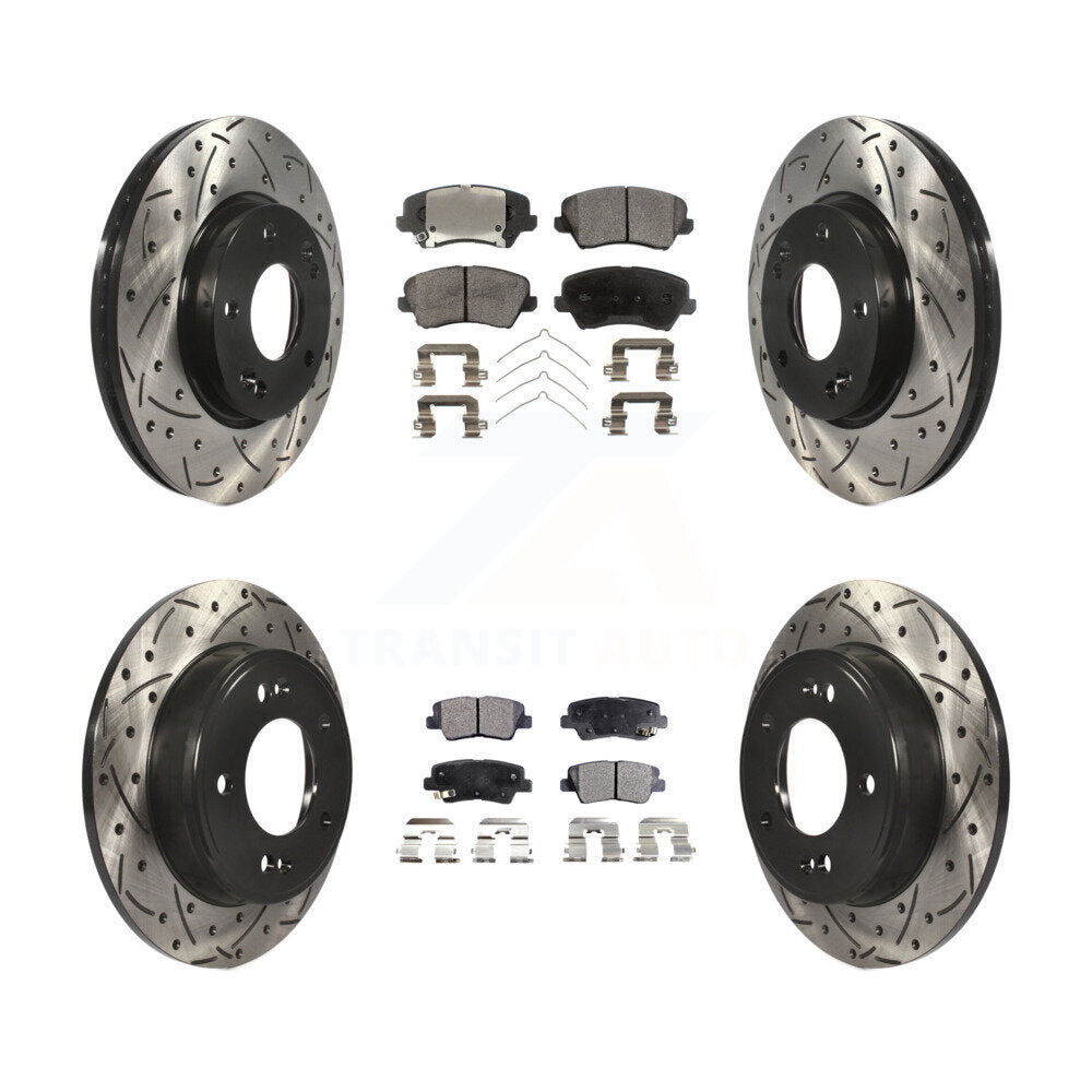 Transit Auto KDF-100363 Disc Brake Kit for 2016-2017 Kia Forte Koup, Hyundai Elantra GT - Front and Rear