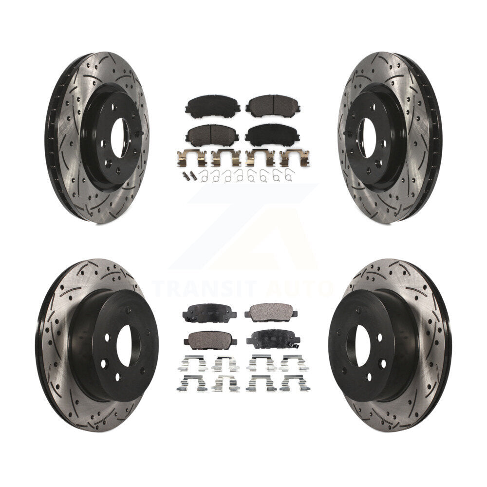 Transit Auto KDF-100400 Disc Brake Kit for 2014-2023 Nissan Rogue, Nissan Rogue Sport, Nissan Qashqai - Front and Rear