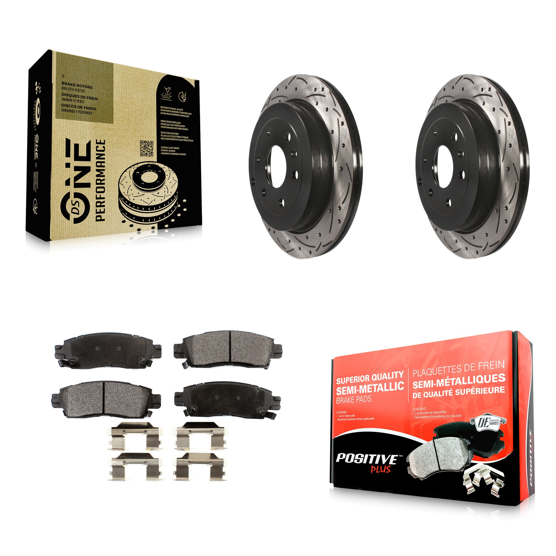 Transit Auto KDF-100417 Disc Brake Kit for 2007-2017 GMC Acadia Limited, Chevrolet Traverse and More - Rear