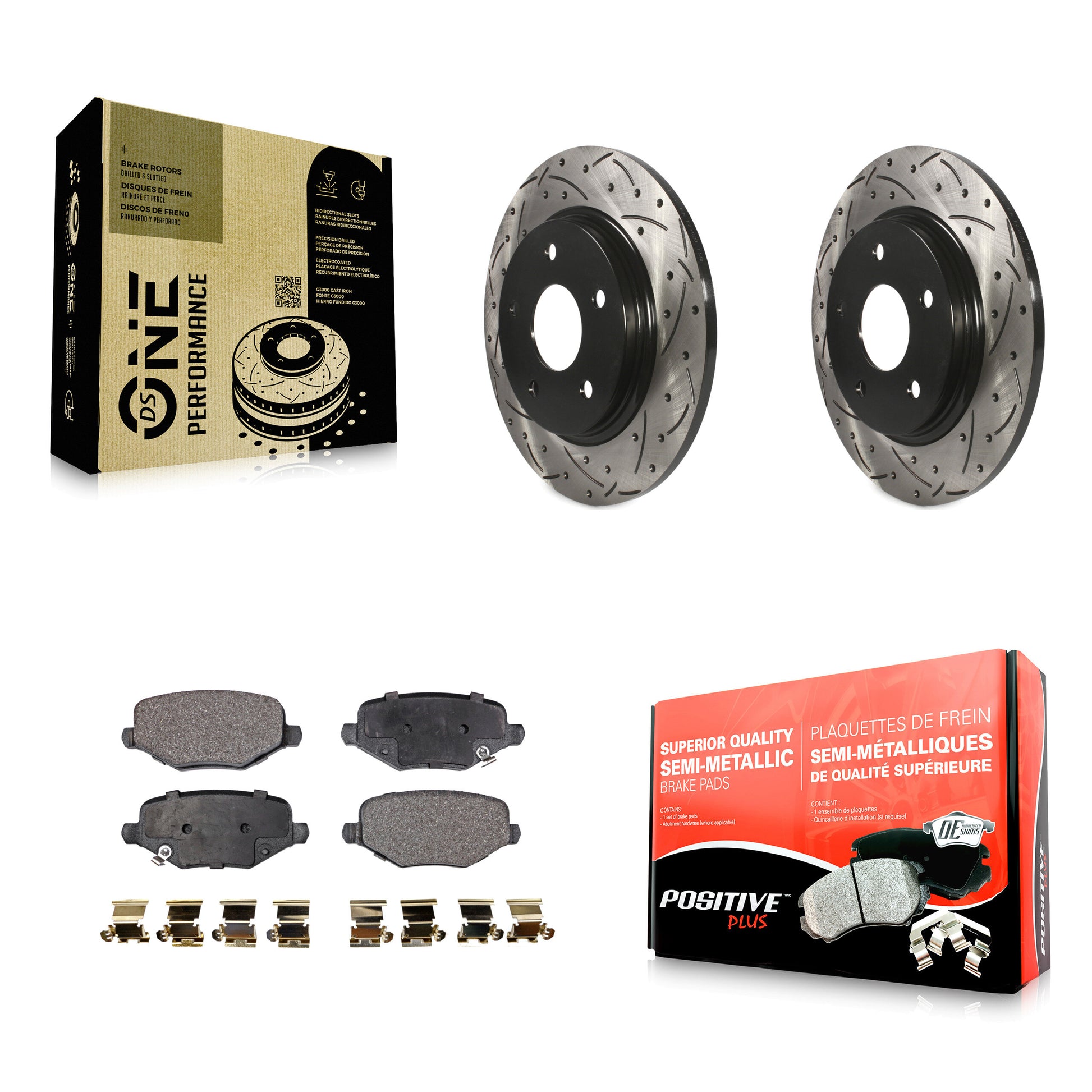 Transit Auto KDF-100466 Disc Brake Kit for 2012-2016 Chrysler Town & Country, Dodge Grand Caravan and More - Rear