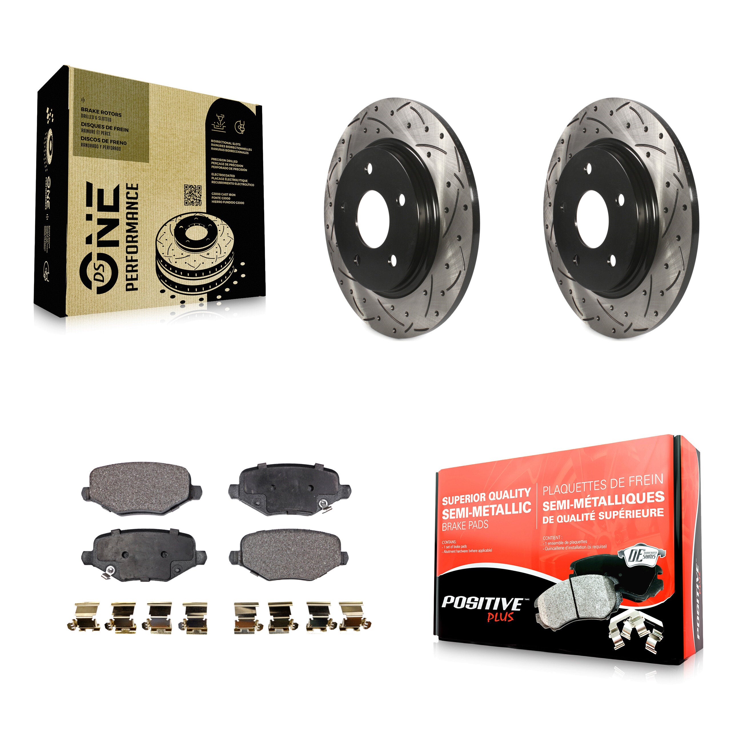 Transit Auto KDF-100466 Disc Brake Kit for 2012-2016 Chrysler Town & Country, Dodge Grand Caravan and More - Rear