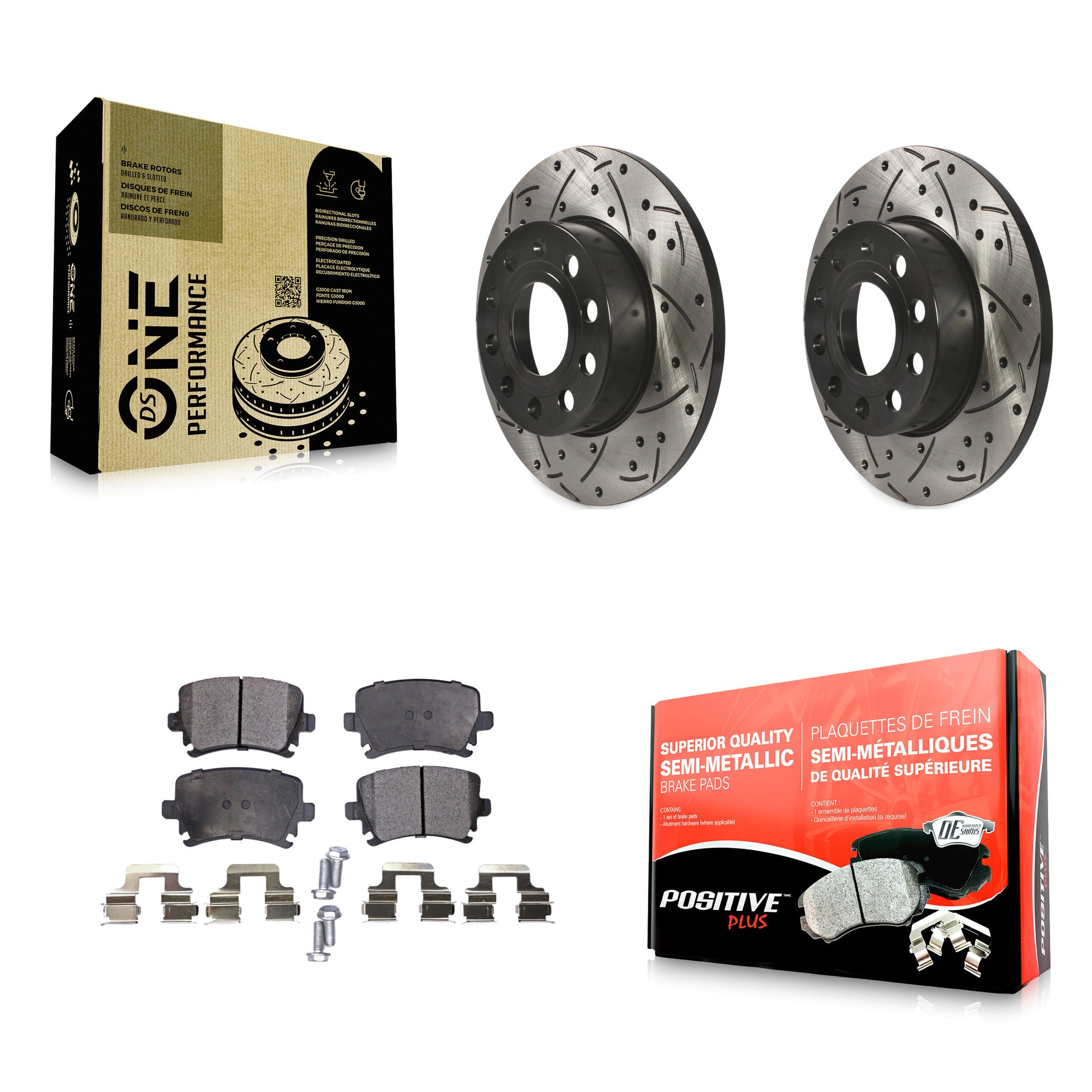 Transit Auto KDF-100483 Disc Brake Kit for 2005-2010 Audi A3, Audi A3 Quattro and More - Rear