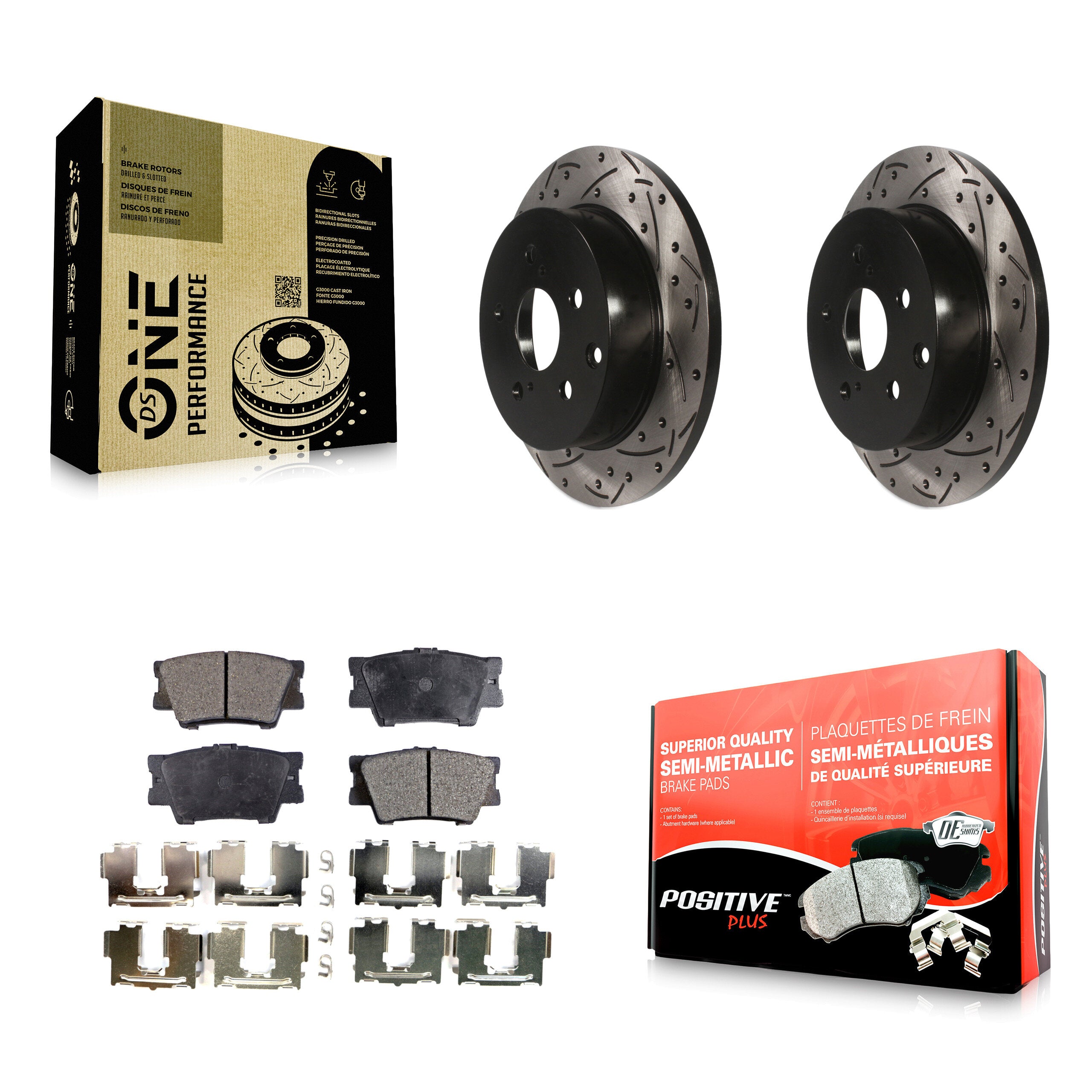 Transit Auto KDF-100486 Disc Brake Kit for 2006-2018 Lexus HS250h, Toyota RAV4 - Rear