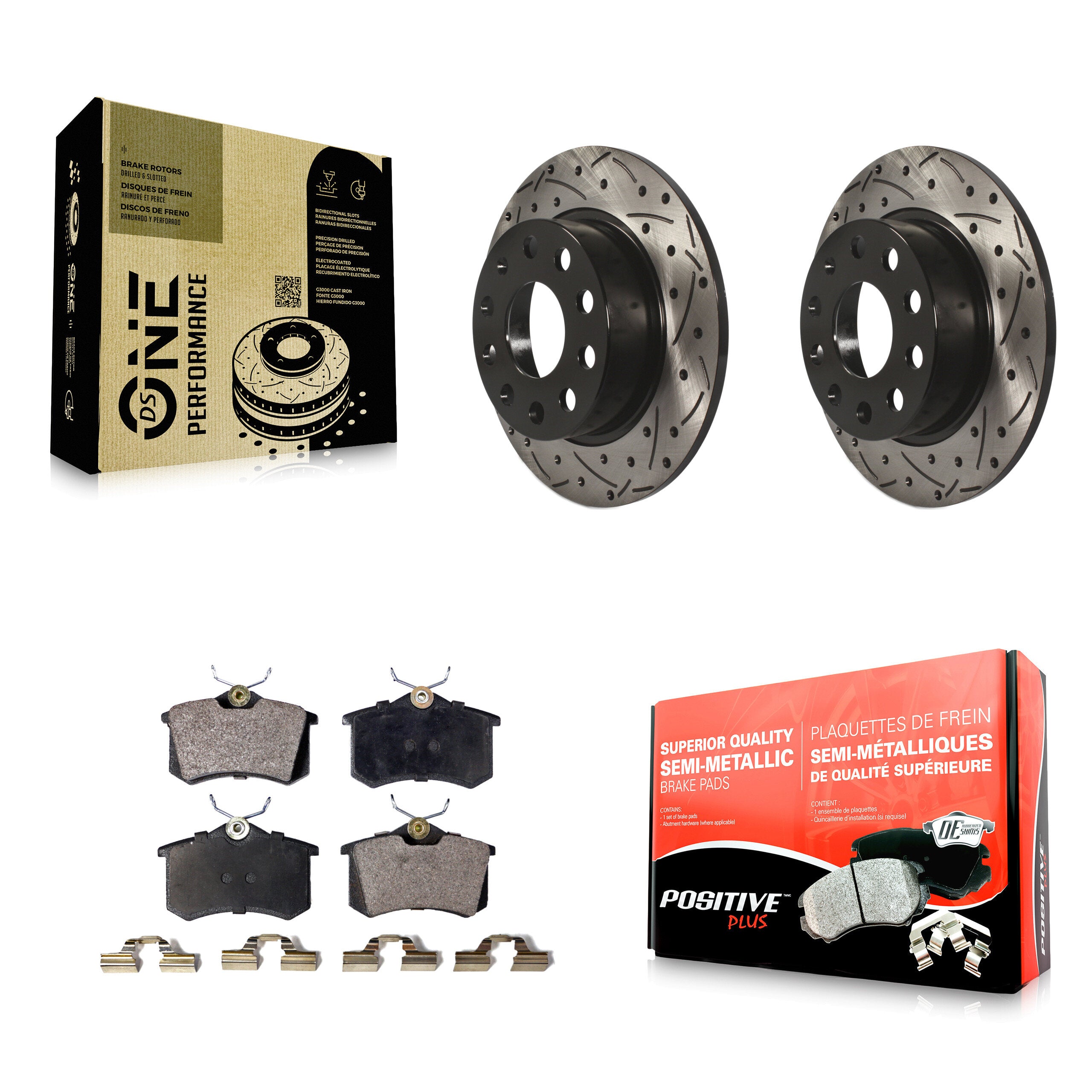 Transit Auto KDF-100516 Disc Brake Kit for 2009-2019 Volkswagen Golf SportWagen, Volkswagen Beetle and More - Rear