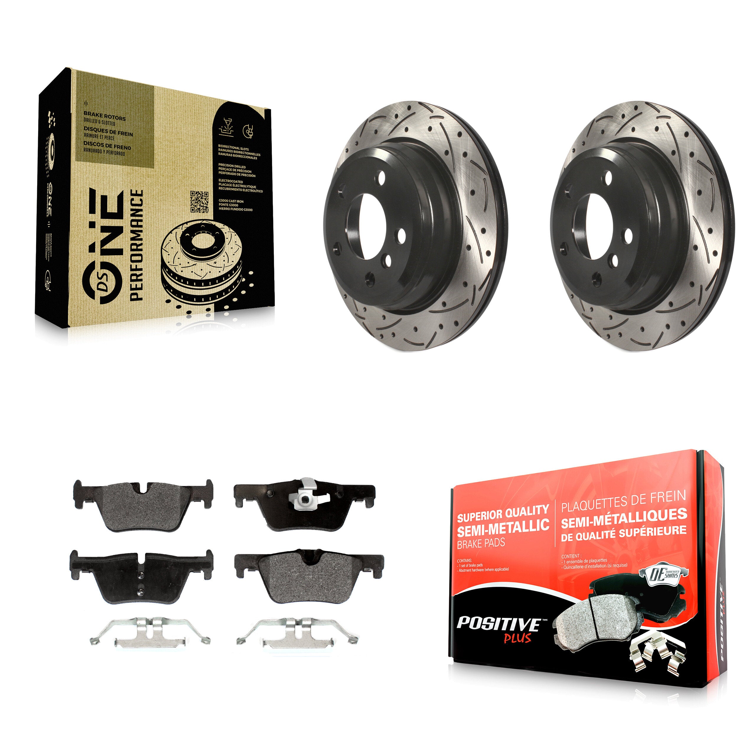 Transit Auto KDF-100537 Disc Brake Kit for 2013-2020 BMW 328d xDrive, BMW 330i and More - Rear