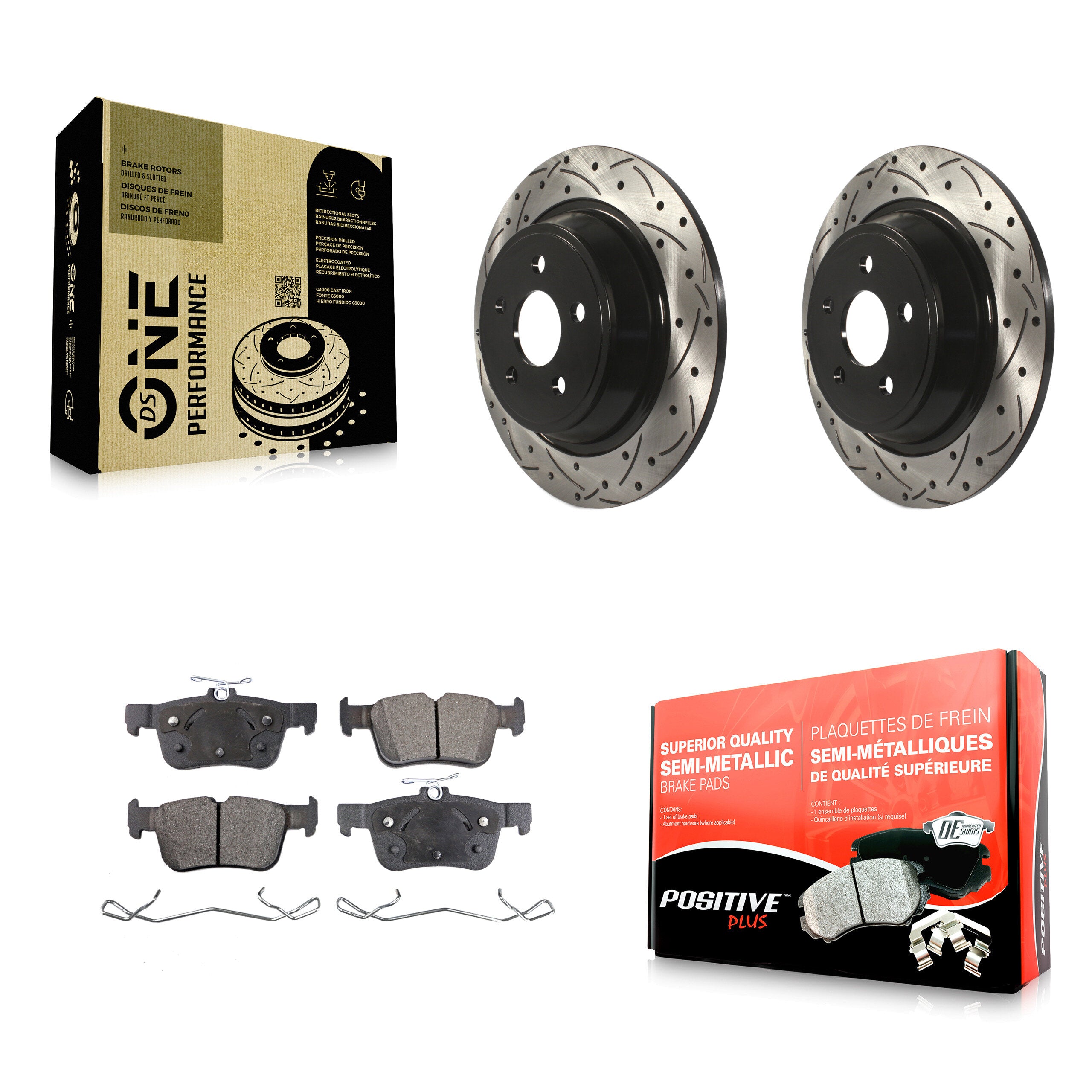 Transit Auto KDF-100546 Disc Brake Kit for 2015-2023 Ford Edge, Ford SSV Plug-In Hybrid and More - Rear