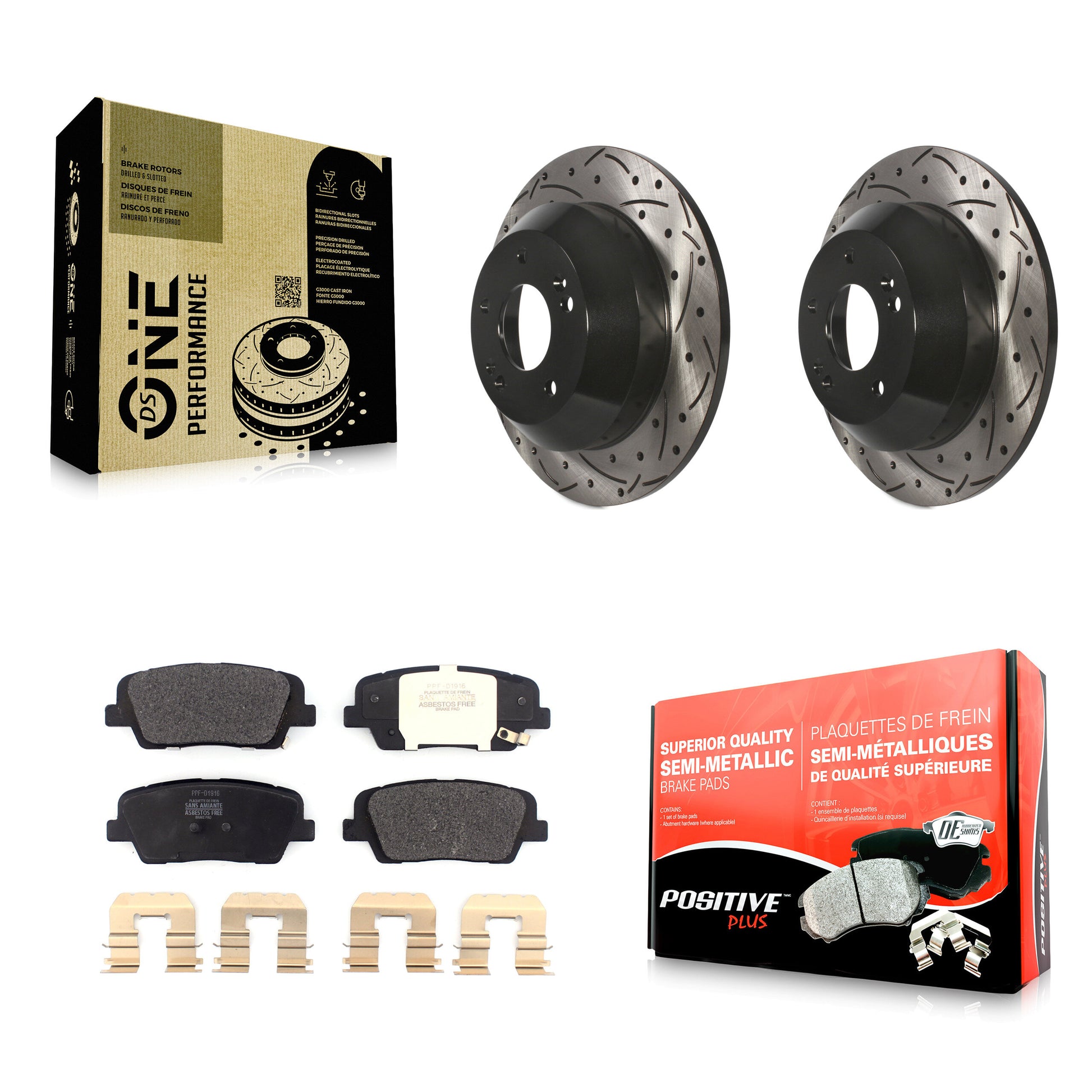 Transit Auto KDF-100556 Disc Brake Kit for 2016-2020 Hyundai Santa Fe, Hyundai Santa Fe Sport and More - Rear