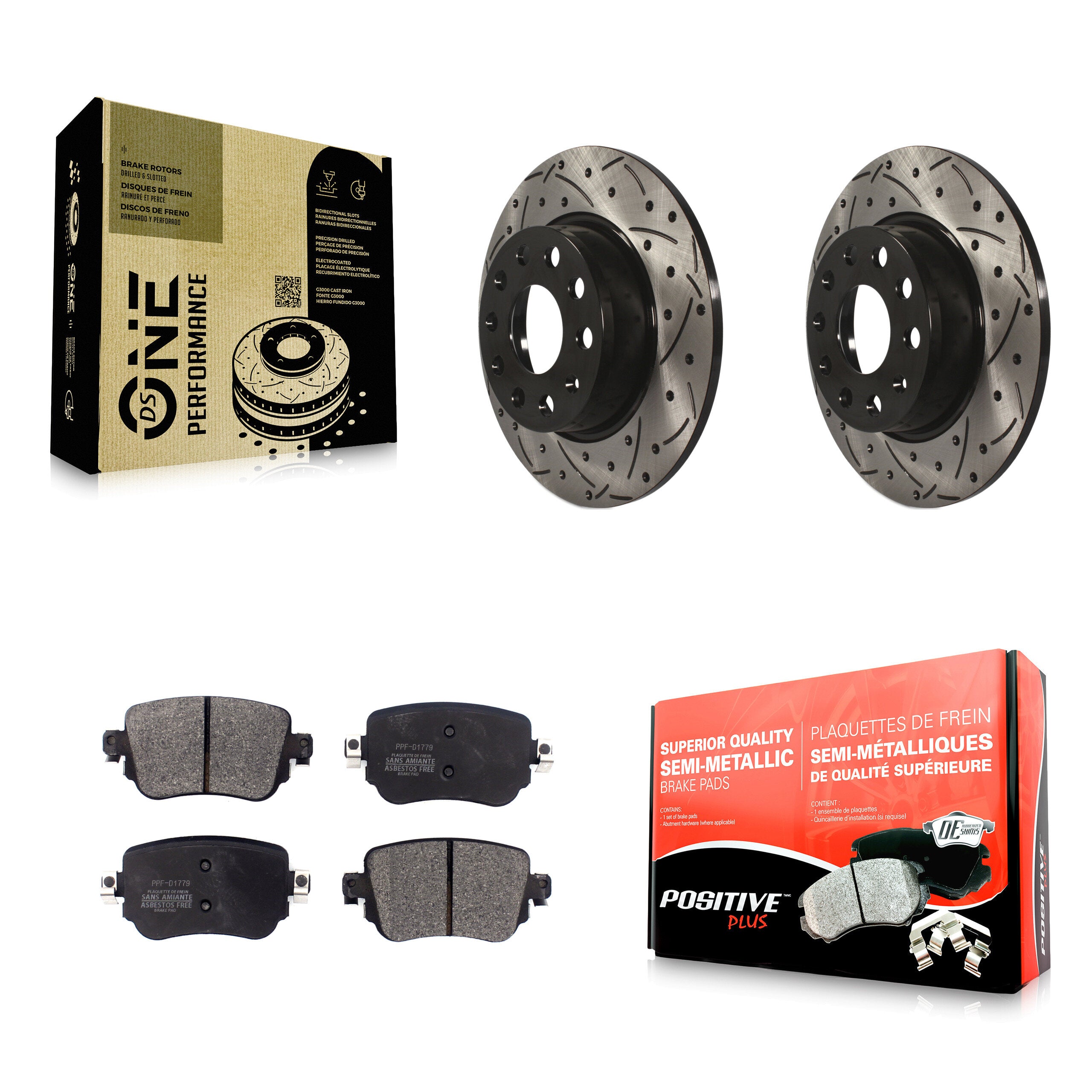 Transit Auto KDF-100558 Disc Brake Kit for 2015-2022 Volkswagen Golf, Volkswagen Golf SportWagen and More - Rear