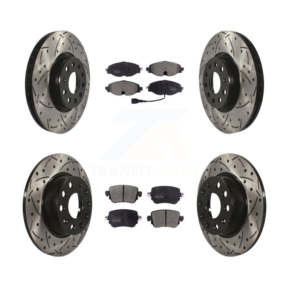 Transit Auto KDF-100576 Disc Brake Kit for 2015-2022 Volkswagen Passat, Volkswagen Golf Alltrack and More - Front and Rear