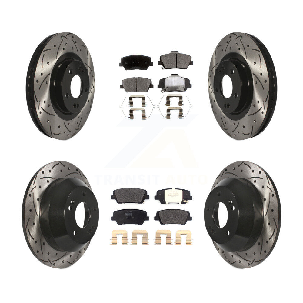 Transit Auto KDF-100585 Disc Brake Kit for 2016-2020 Hyundai Santa Fe Sport, Kia Sorento - Front and Rear