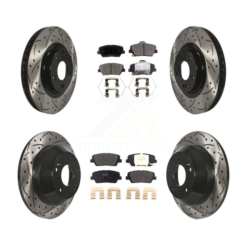 Transit Auto KDF-100585 Disc Brake Kit for 2016-2020 Hyundai Santa Fe Sport, Kia Sorento - Front and Rear