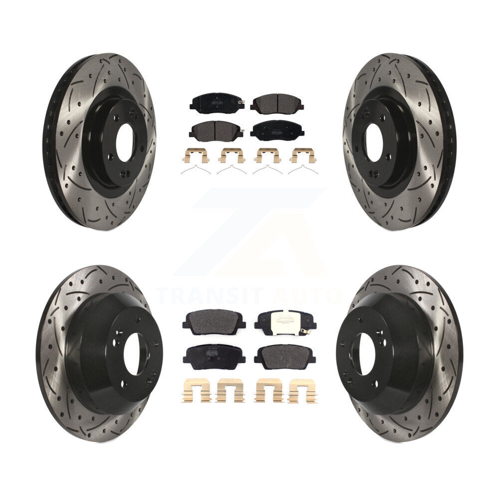 Transit Auto KDF-100586 Disc Brake Kit for 2017-2019 Hyundai Santa Fe, Hyundai Santa Fe XL - Front and Rear